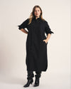 Odeon Stretch Poplin Shirtdress - Black