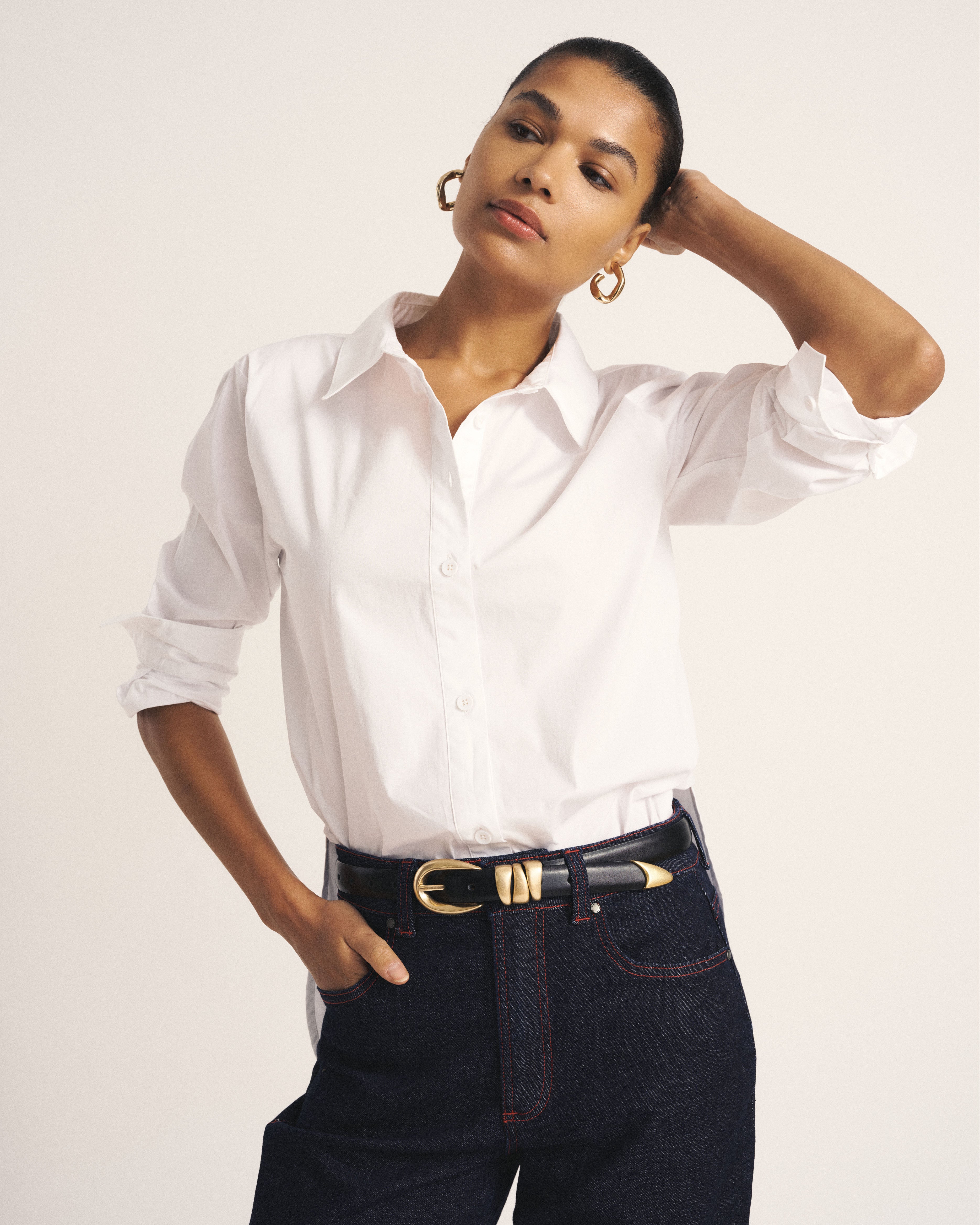 The Artist Oversized Poplin Shirt - White | Plus Size & Straight Size Women's Fashion | Universal Standard