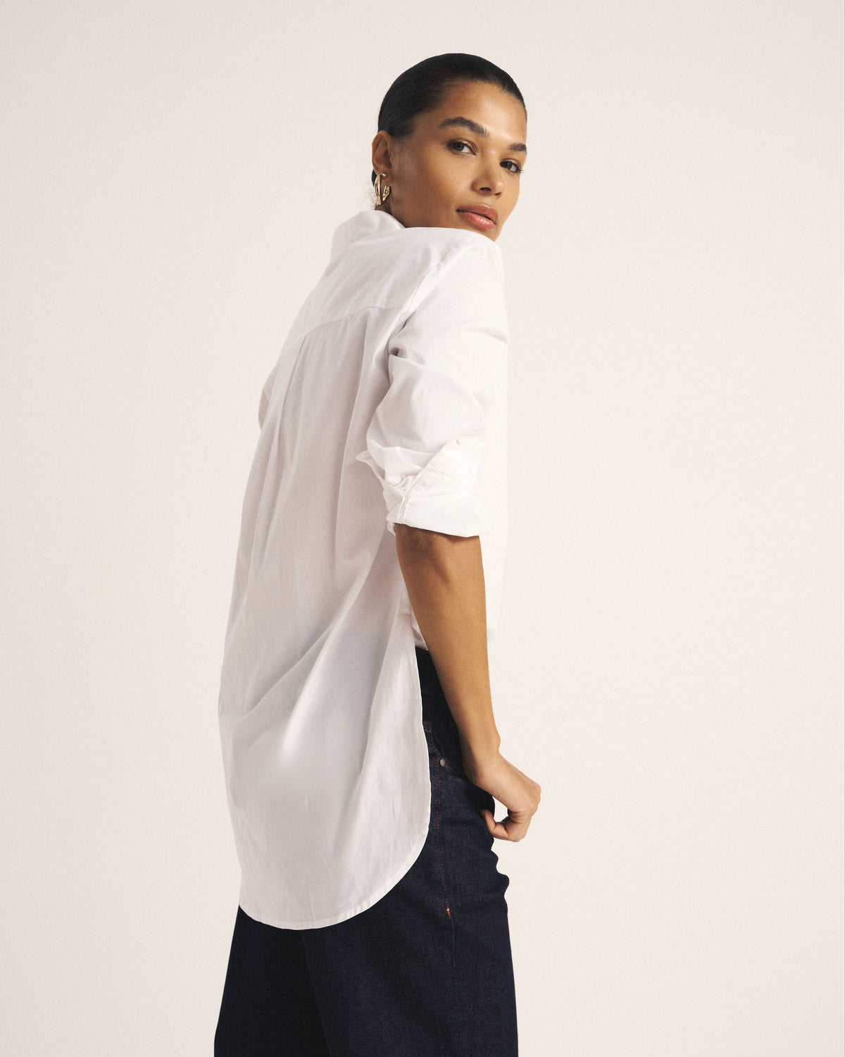 The Artist Oversized Poplin Shirt - White