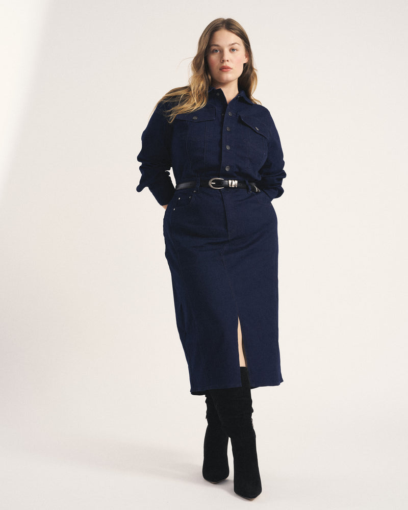 Dakota Denim Dress - Dark Indigo | Plus Size & Straight Size Women's Fashion | Universal Standard
