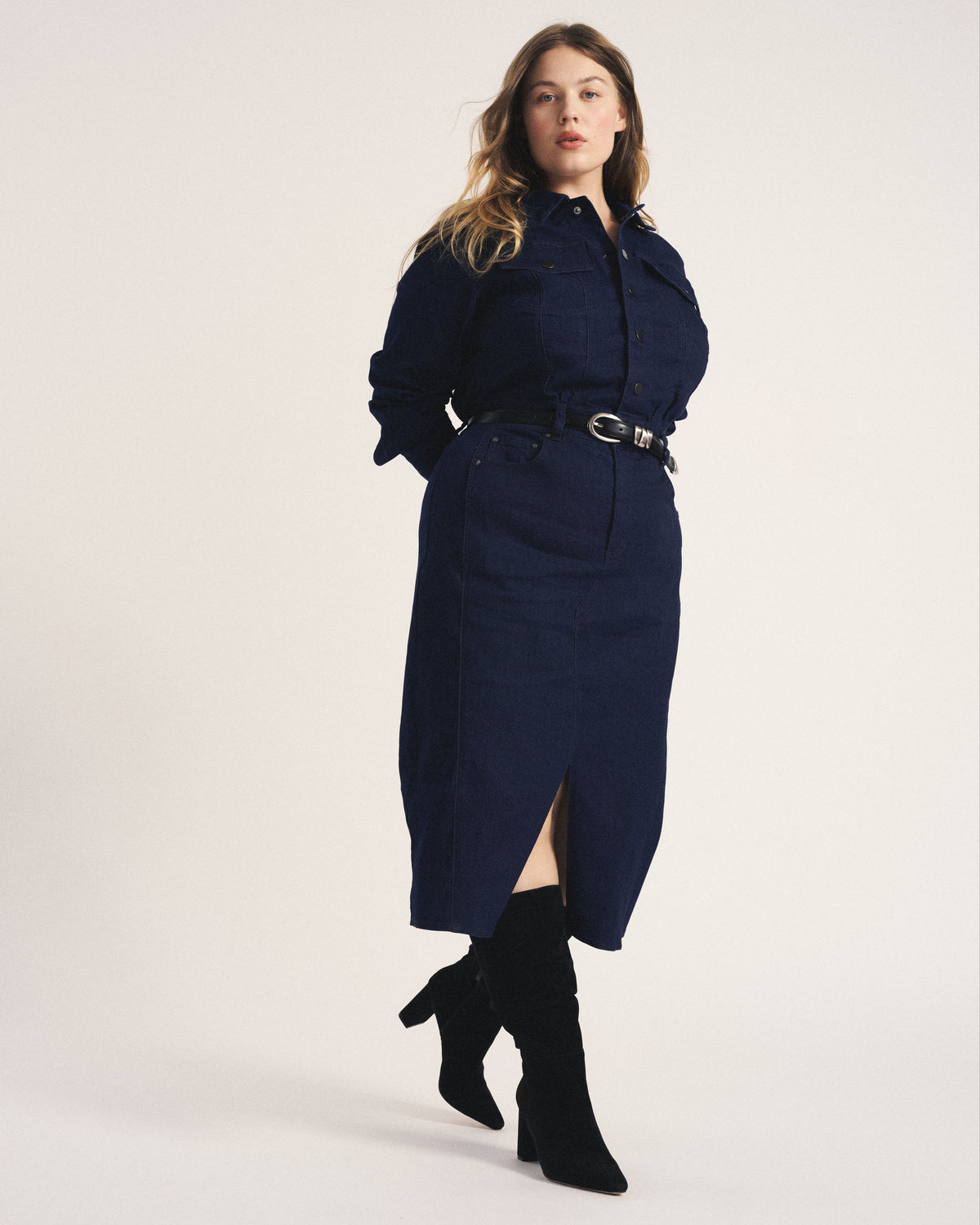 Dakota Denim Dress - Dark Indigo | Plus Size & Straight Size Women's Fashion | Universal Standard