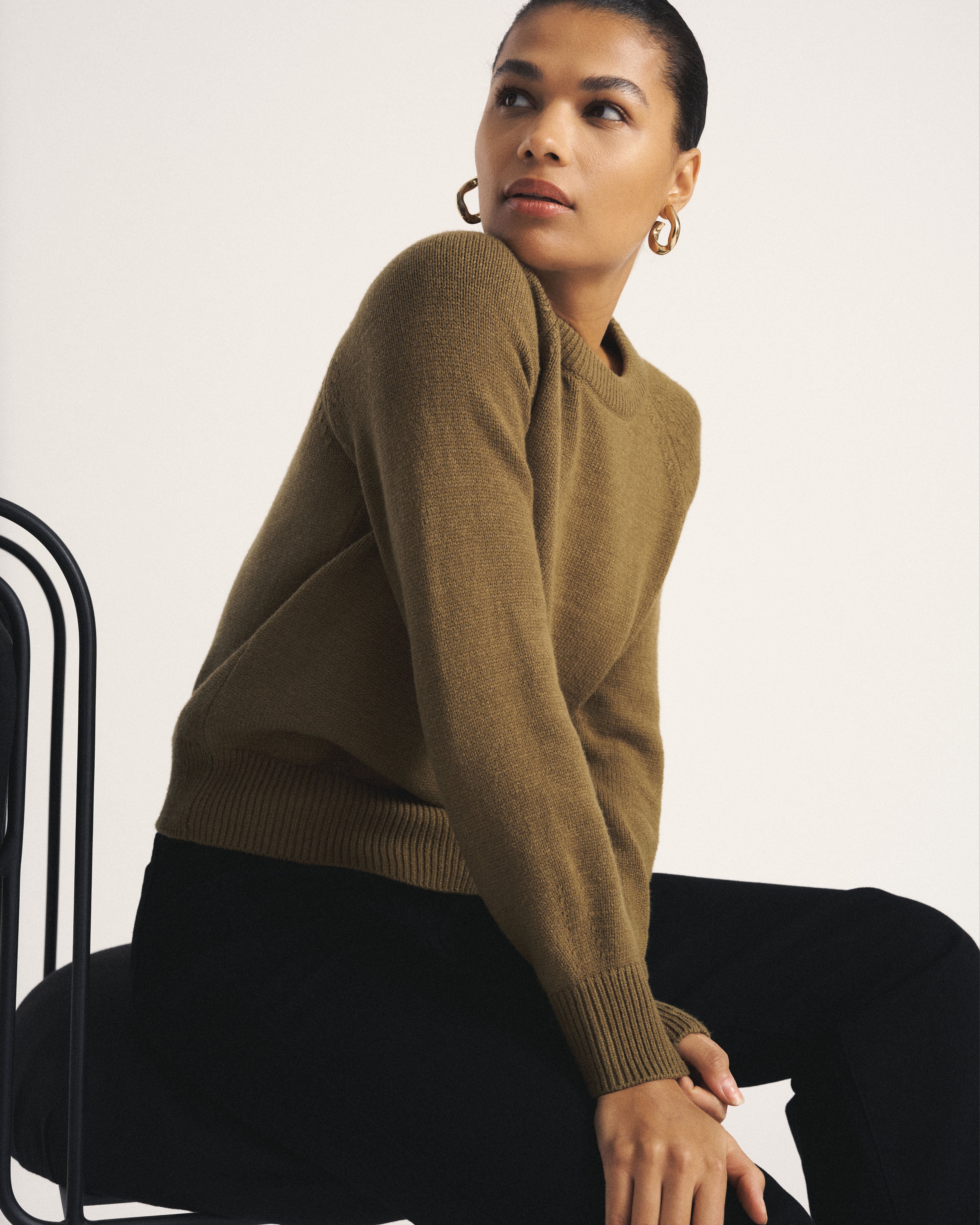 Soft Spun Long Sleeve Sweater - Capulet Olive | Plus Size & Straight Size Women's Fashion | Universal Standard
