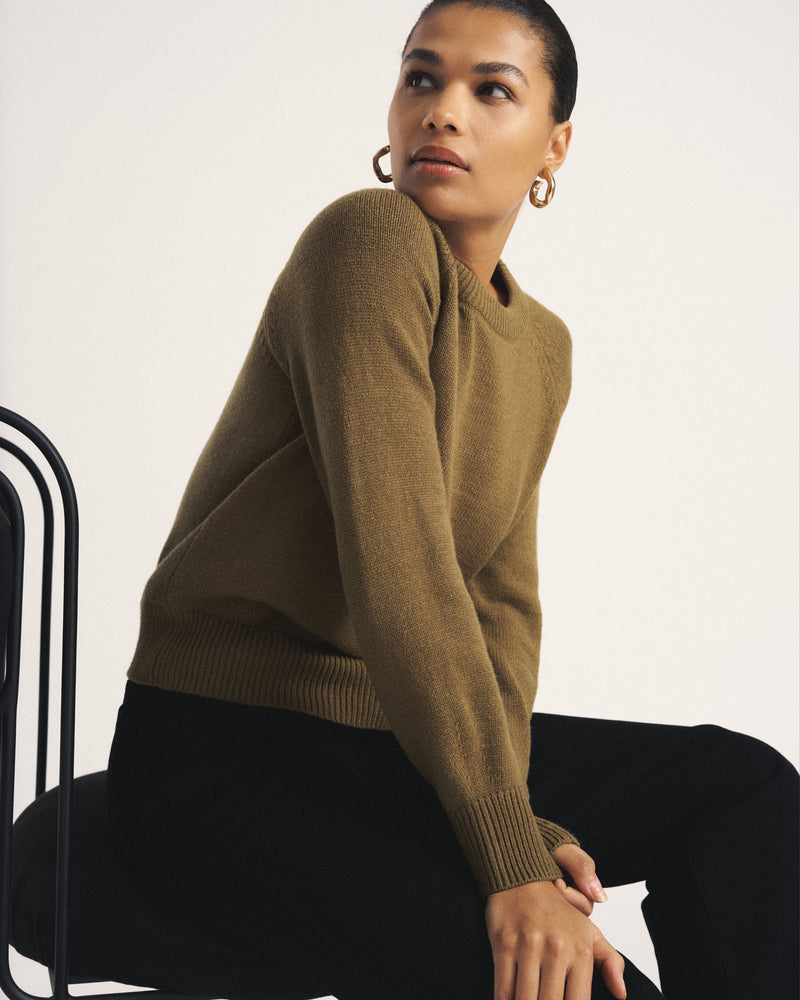 Soft Spun Long Sleeve Sweater - Capulet Olive | Plus Size & Straight Size Women's Fashion | Universal Standard