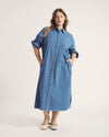 Odeon Stretch Cotton Chambray Shirtdress - Cove Blue | Plus Size & Straight Size Women's Fashion | Universal Standard
