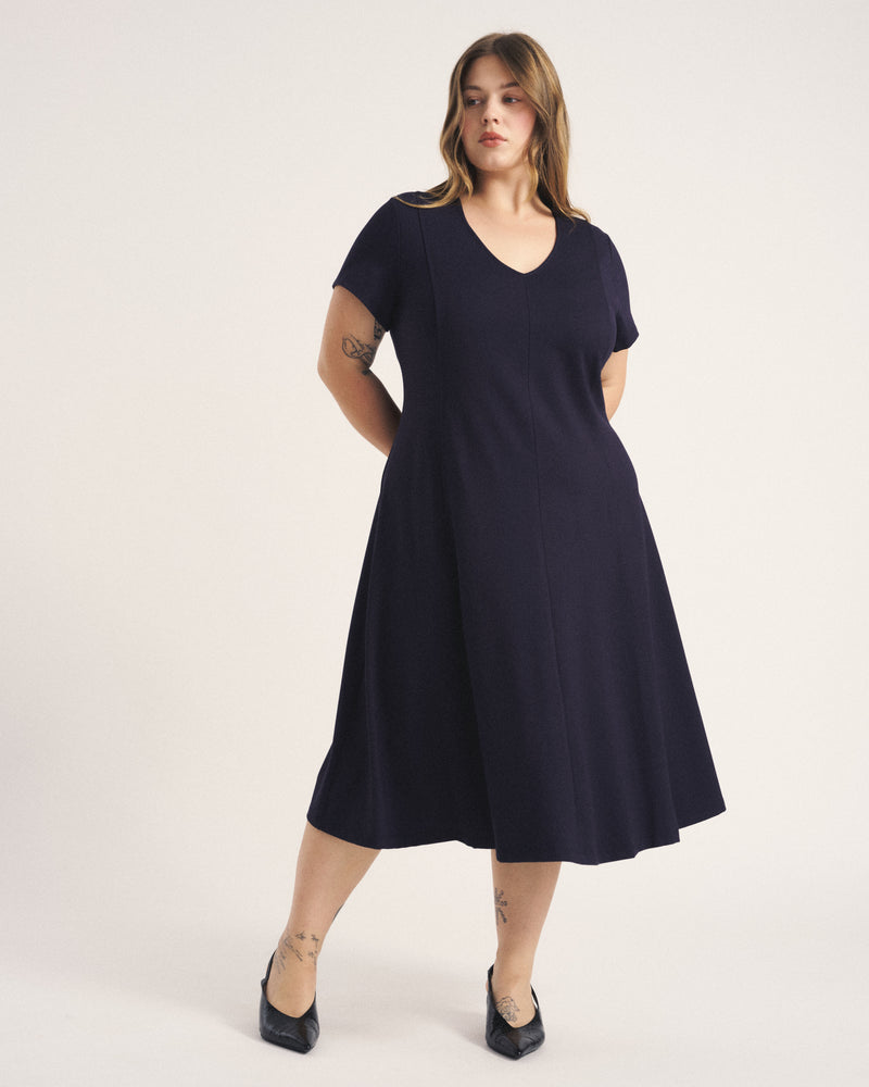 Lucinda Ponte Midi Dress - Navy | Plus Size & Straight Size Women's Fashion | Universal Standard