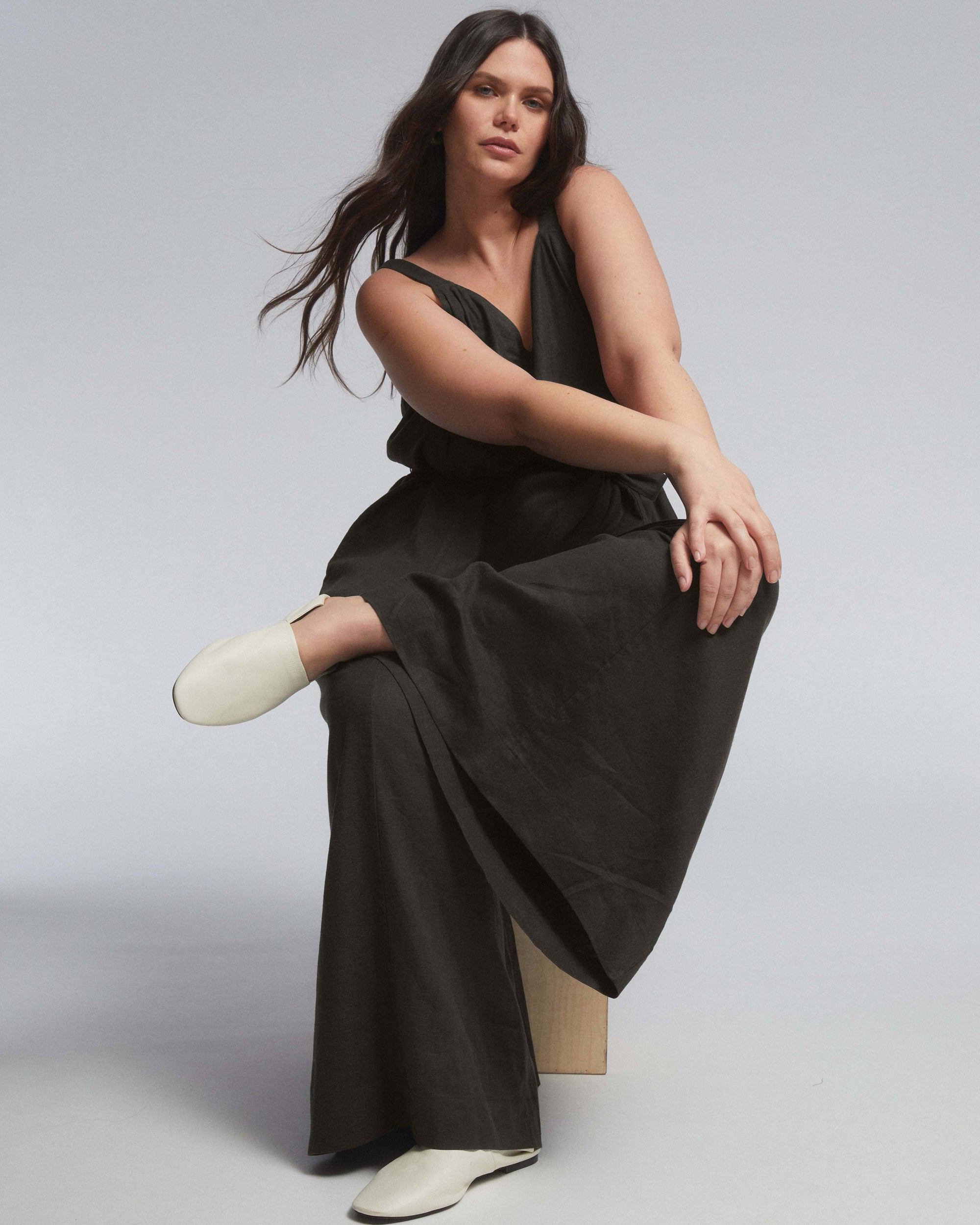 Universal Standard Plus Size Promenade Linen Jumpsuit - Black Universal Standard Plus Size Promenade Linen Jumpsuit - Black