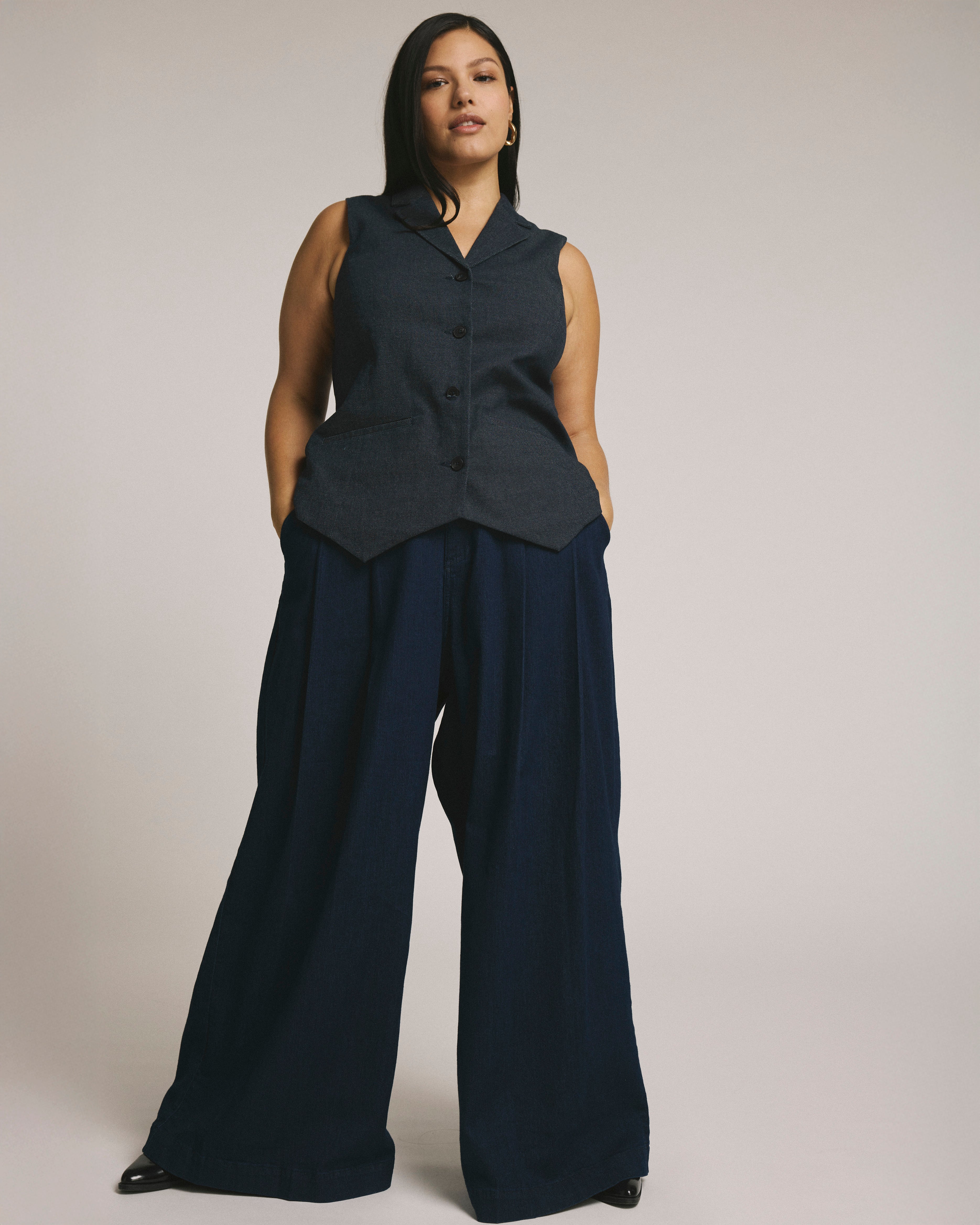 Edwin Denim Look Vest - Dark Indigo – Universal Standard