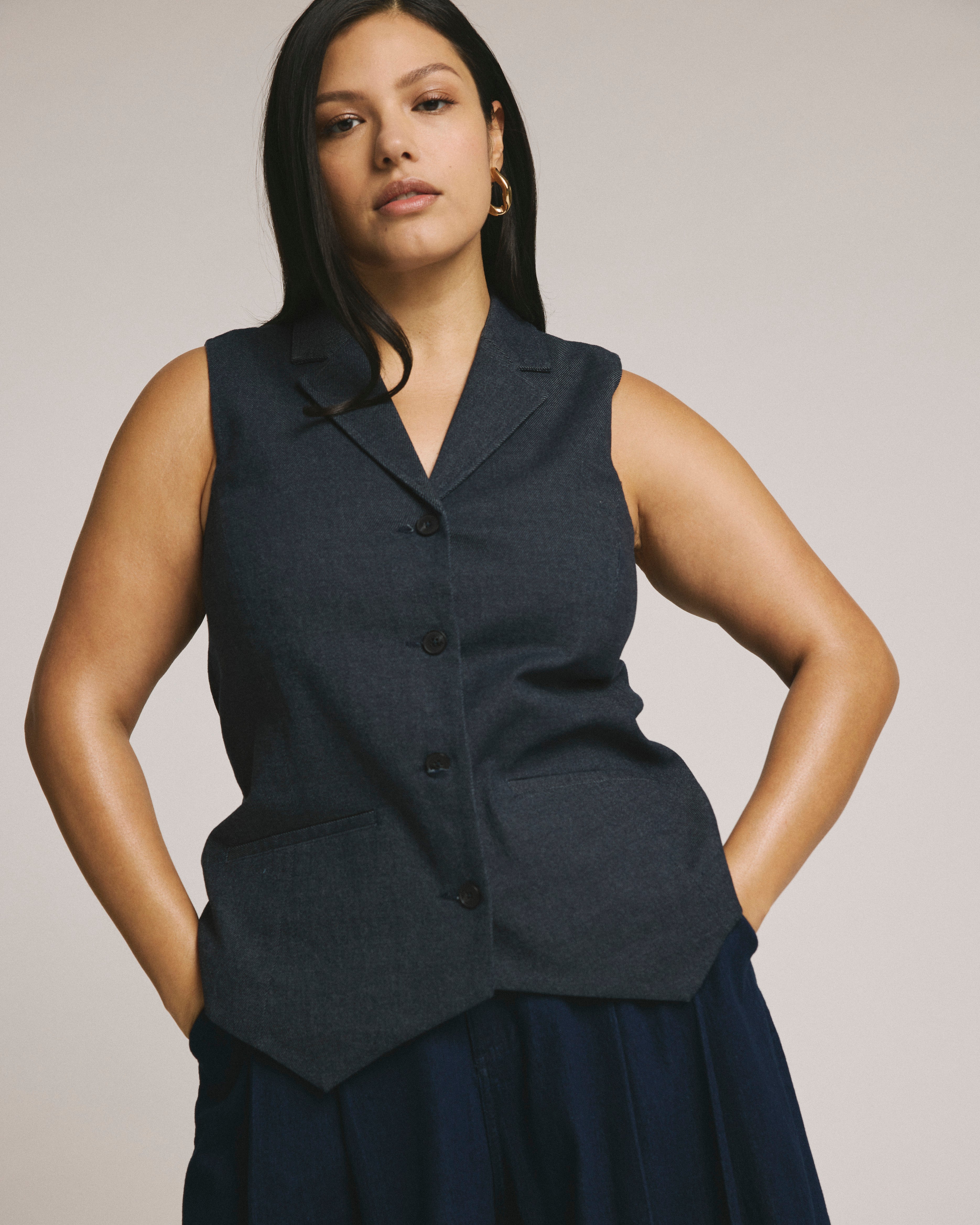 Edwin Denim Look Vest - Dark Indigo – Universal Standard