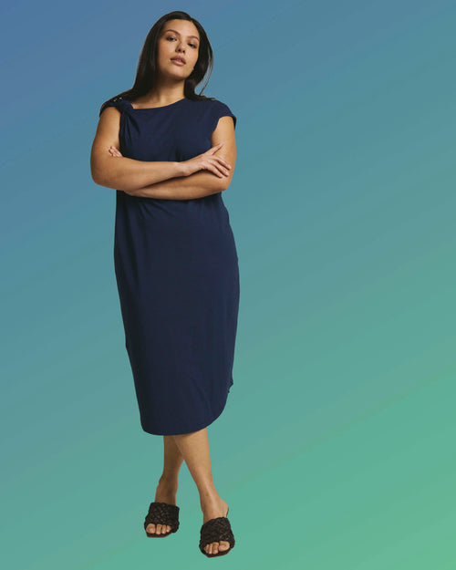 Shoulder Knot Dress - Cenote | Plus Size & Straight Size Women's Fashion | Universal Standard
