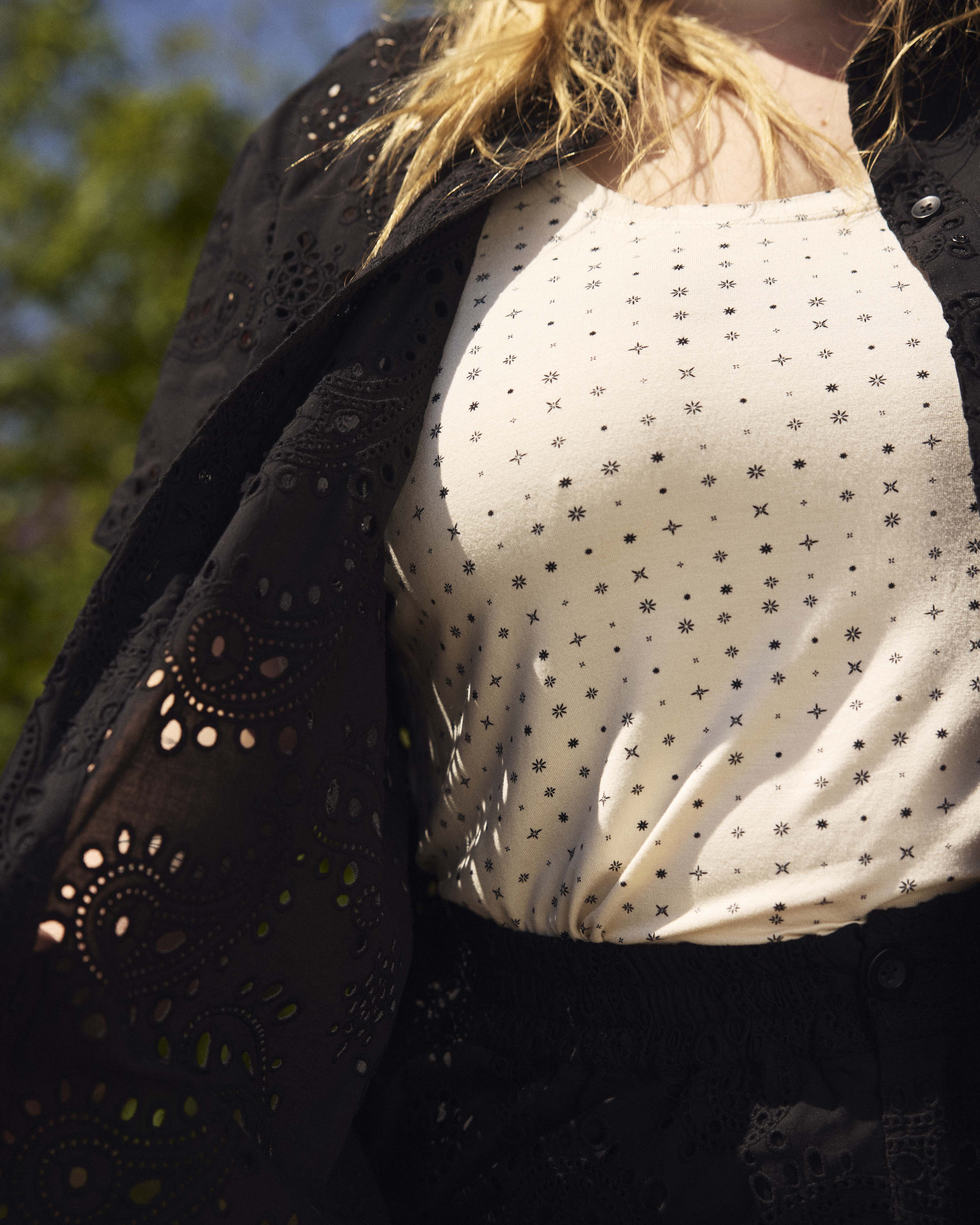 Hudson Liquid Jersey Tank - Galactic Print in Ecru