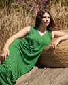 Claremont Liquid Jersey Sheath Dress - Galactic Print in Green
