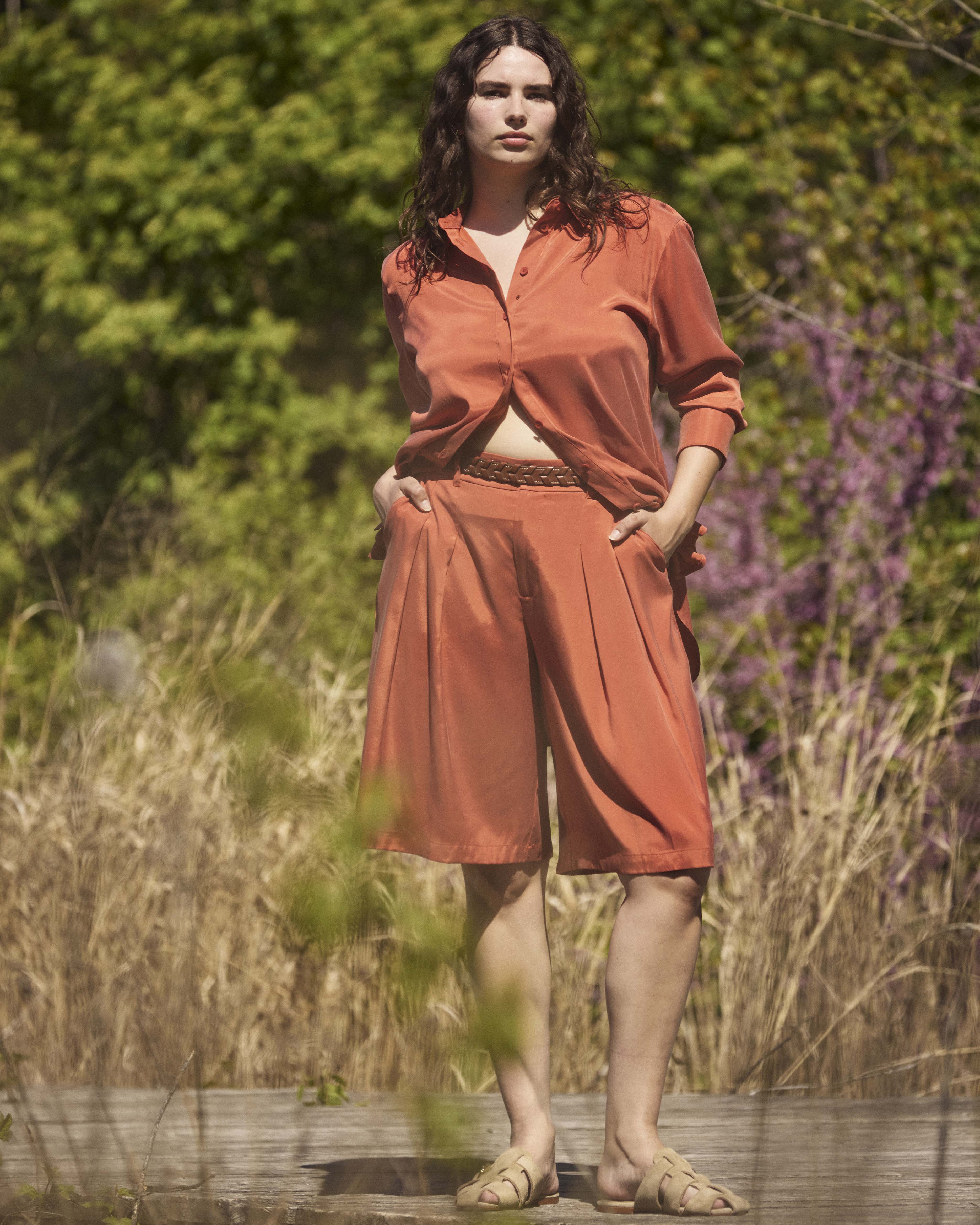 Cooling Stretch Cupro Artist Shirt - Warm Russet