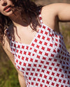 Amber Summer Slip Dress - Morningstar Print in Red