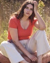 Carey Ribbed Top - Coral Reef