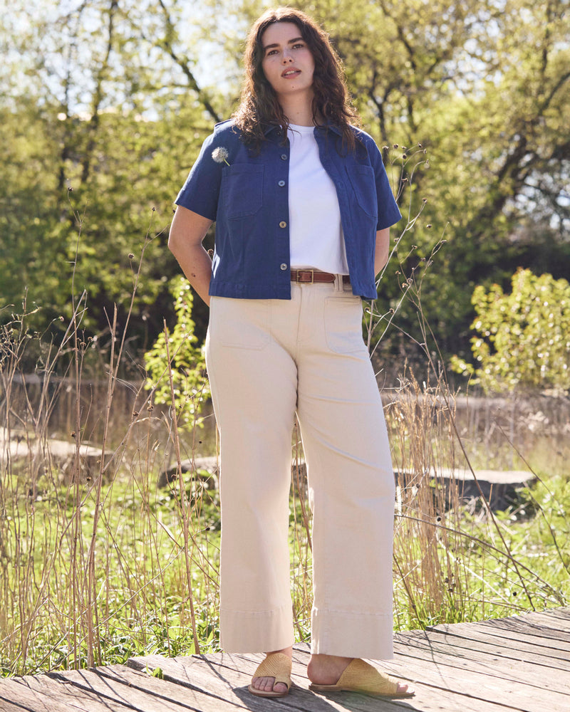 Flynn Short Sleeve Denim Shacket - French Blue
