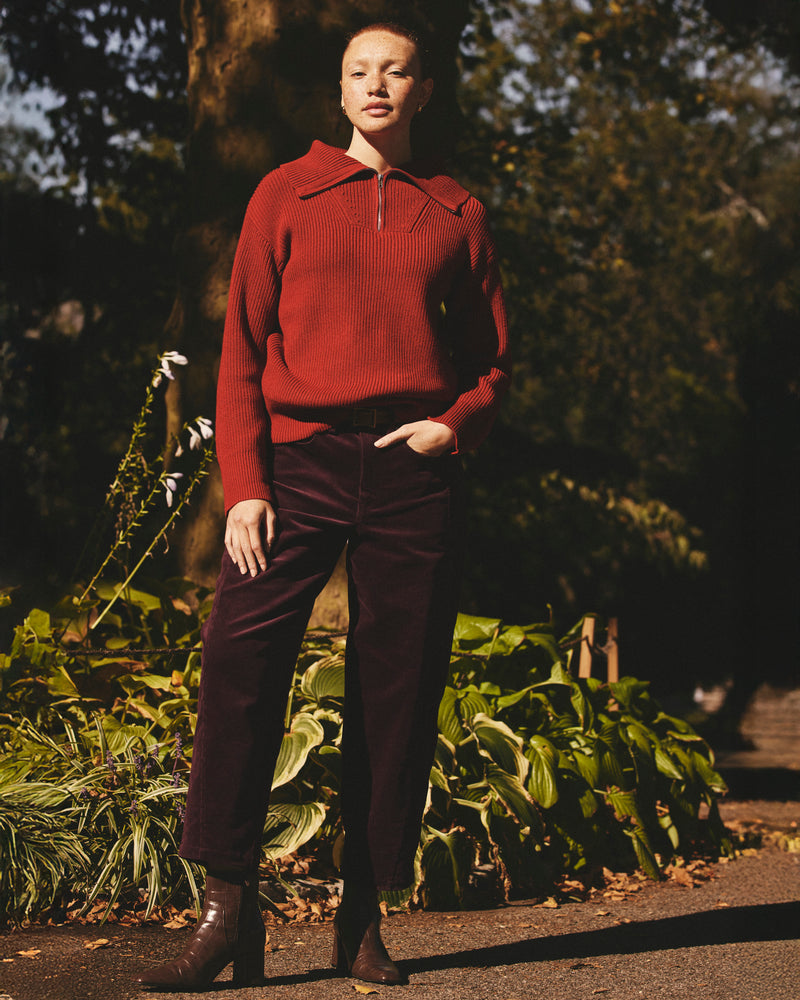 Dakota Twisted Leg Corduroy Pants - Gamay