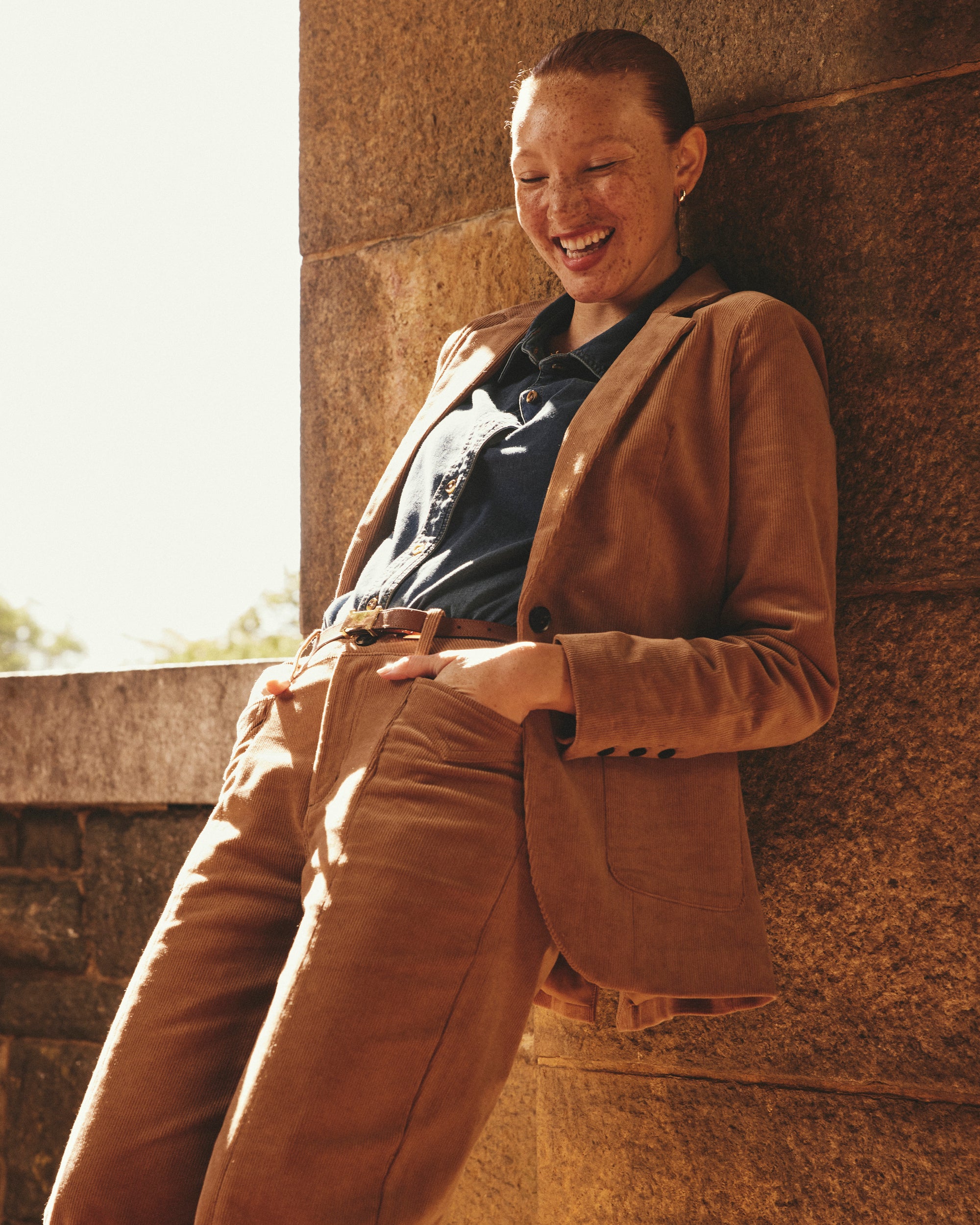 Camila Wide Leg Corduroy Pants - Classic Camel