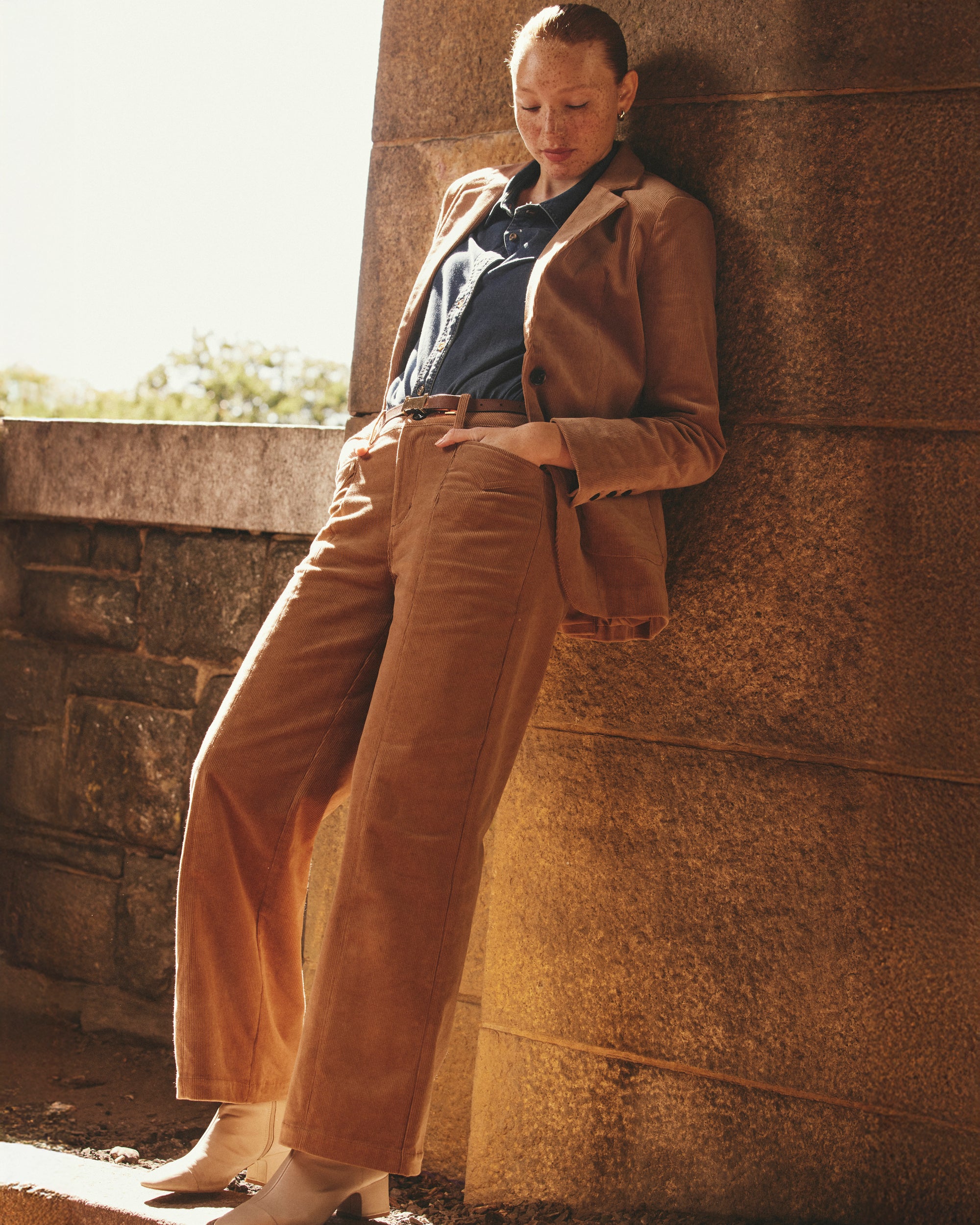 Camila Wide Leg Corduroy Pants - Classic Camel