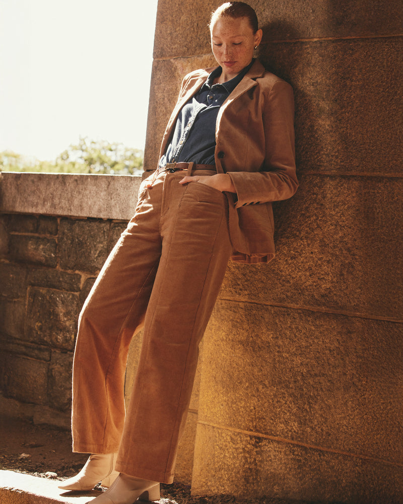 Camila Wide Leg Corduroy Pants - Classic Camel