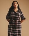 Morgan Stretch Flannel Shirtdress - Poppy Plaid