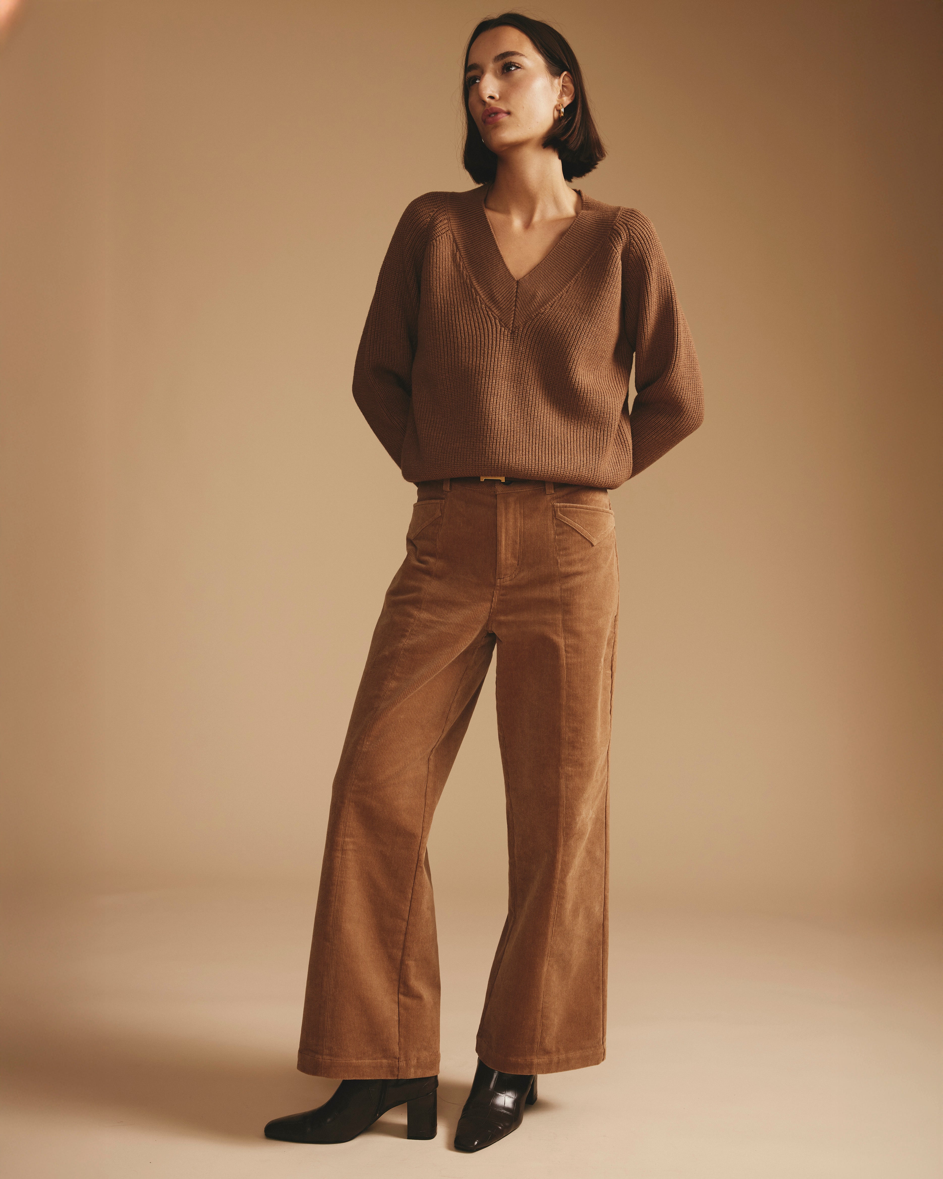 Camila Wide Leg Corduroy Pants - Classic Camel – Universal Standard