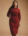 Dakota Corduroy Dress - Autumnal Red