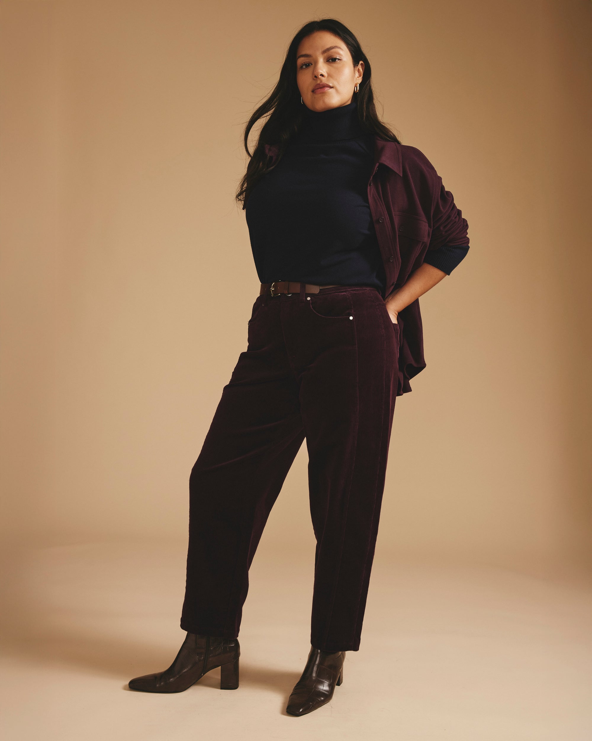 Dakota Twisted Leg Corduroy Pants - Gamay