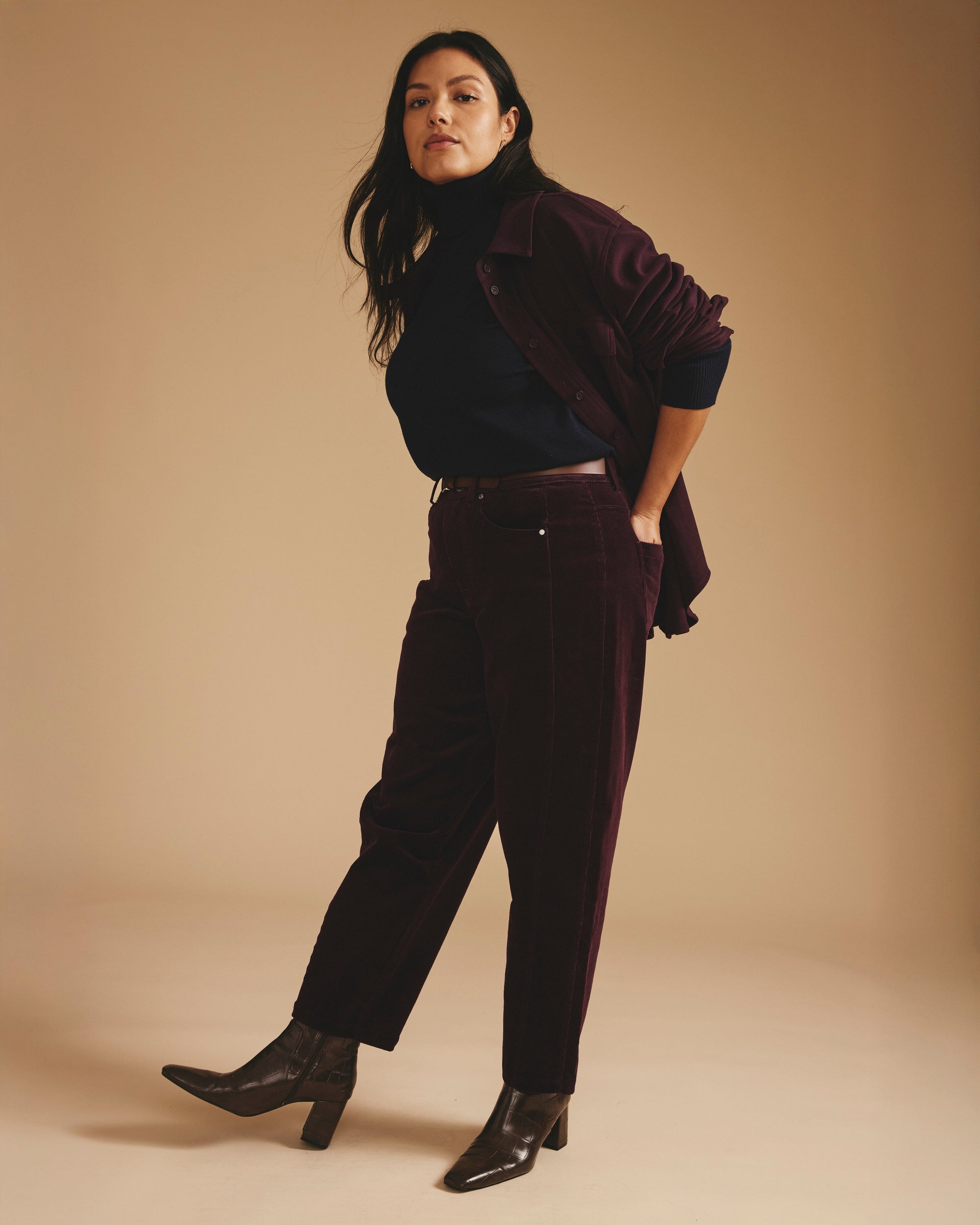 Dakota Twisted Leg Corduroy Pants - Gamay