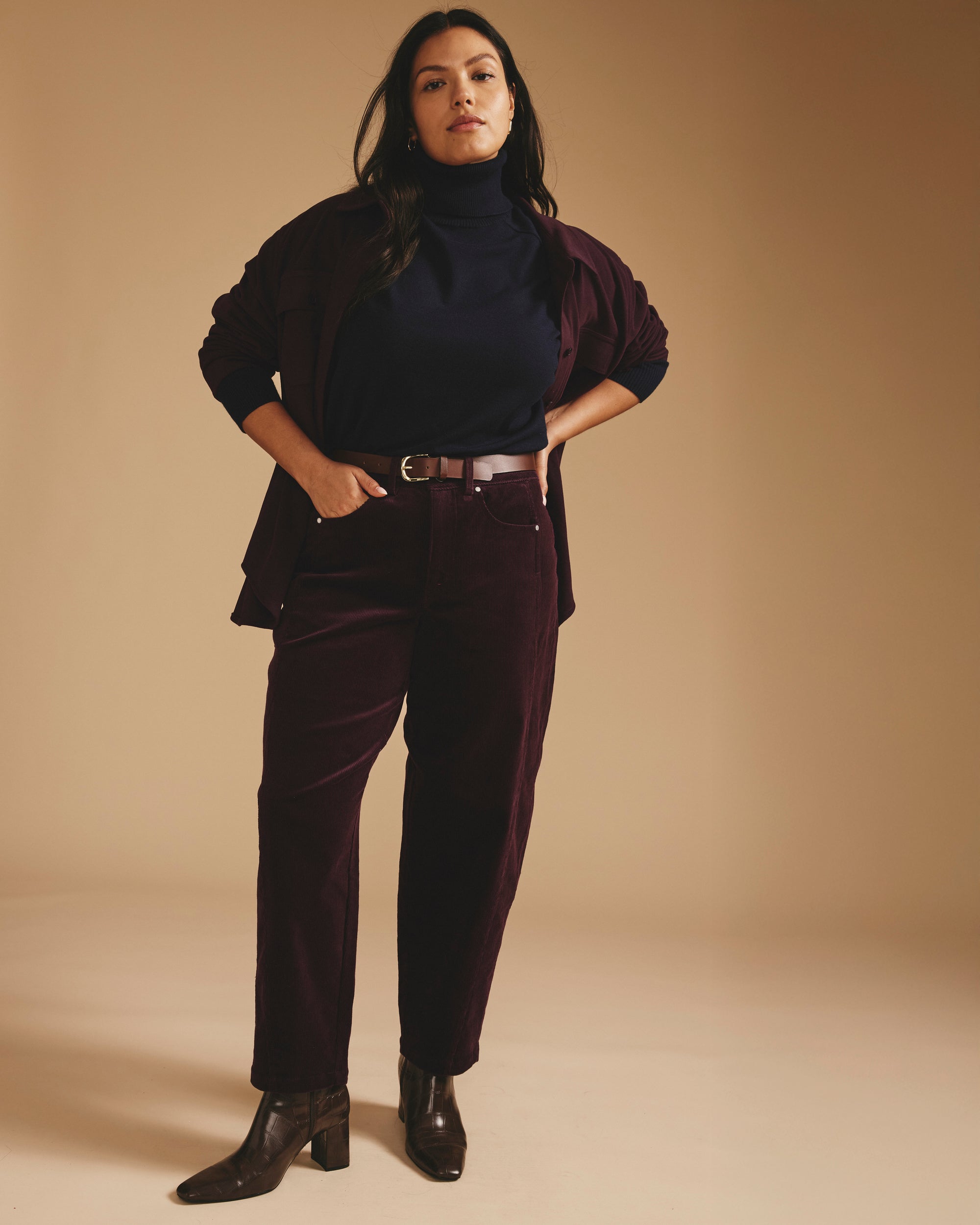 Dakota Twisted Leg Corduroy Pants - Gamay