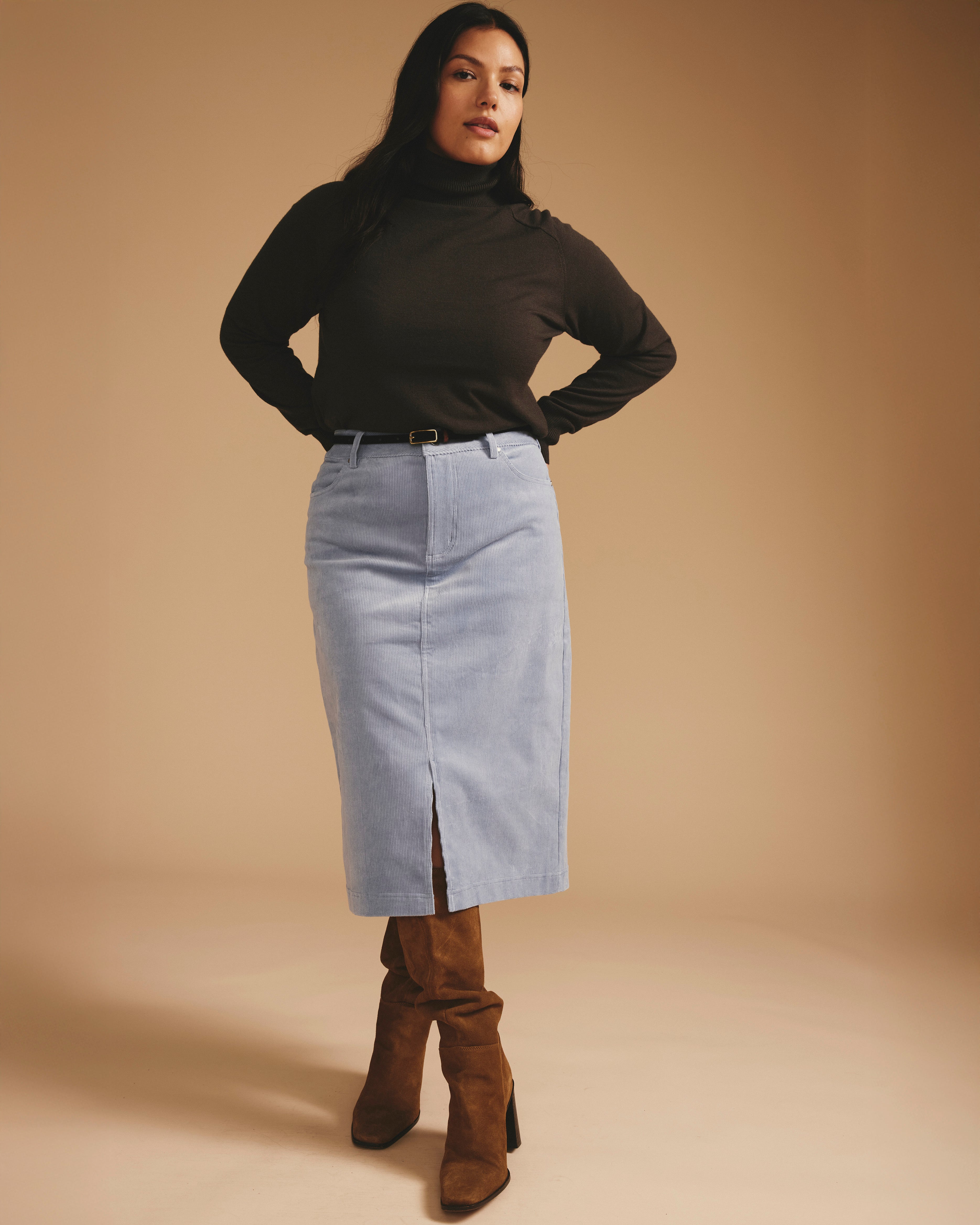 Suzi Corduroy Skirt - Washed Rain – Universal Standard