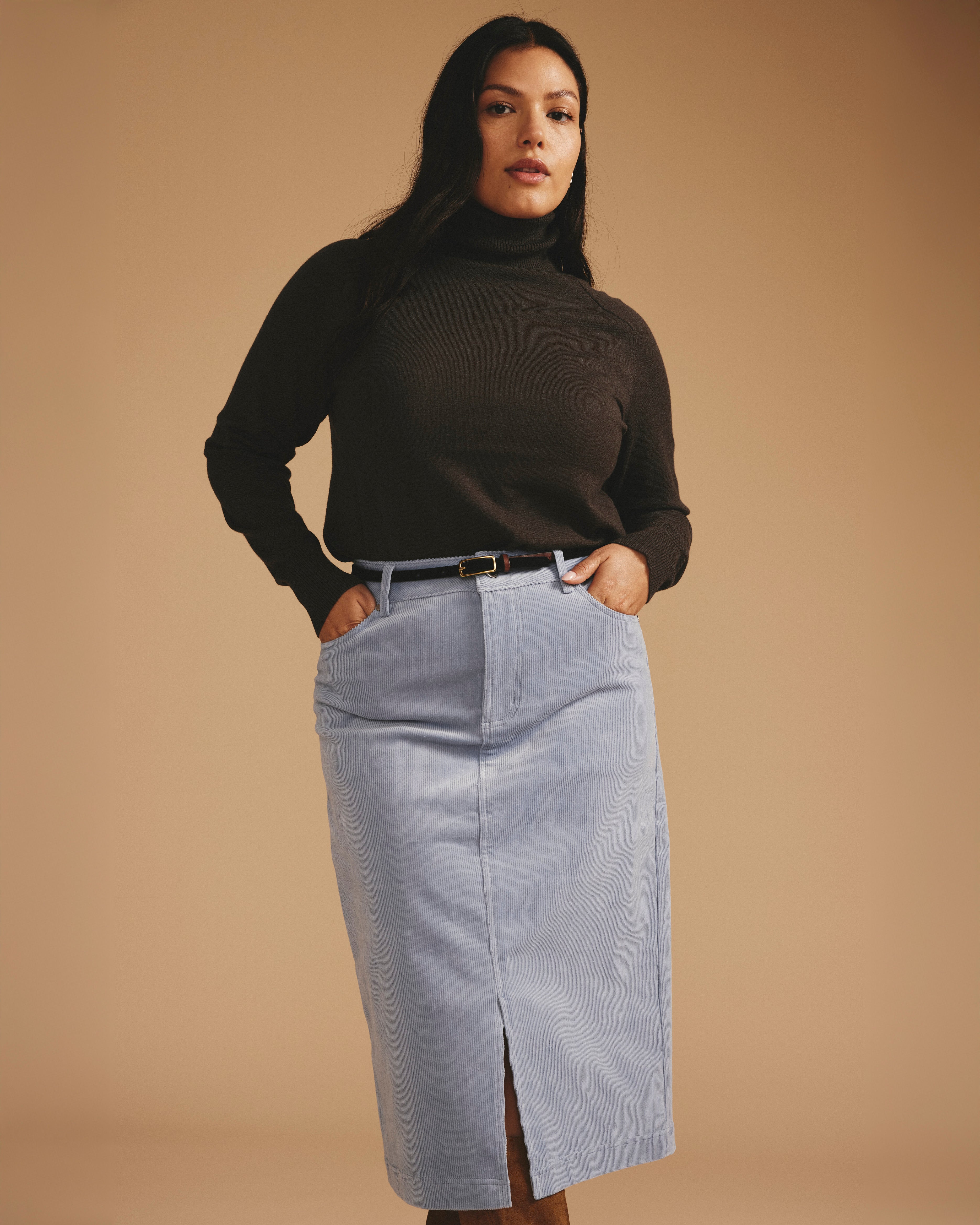 Suzi Corduroy Skirt - Washed Rain – Universal Standard