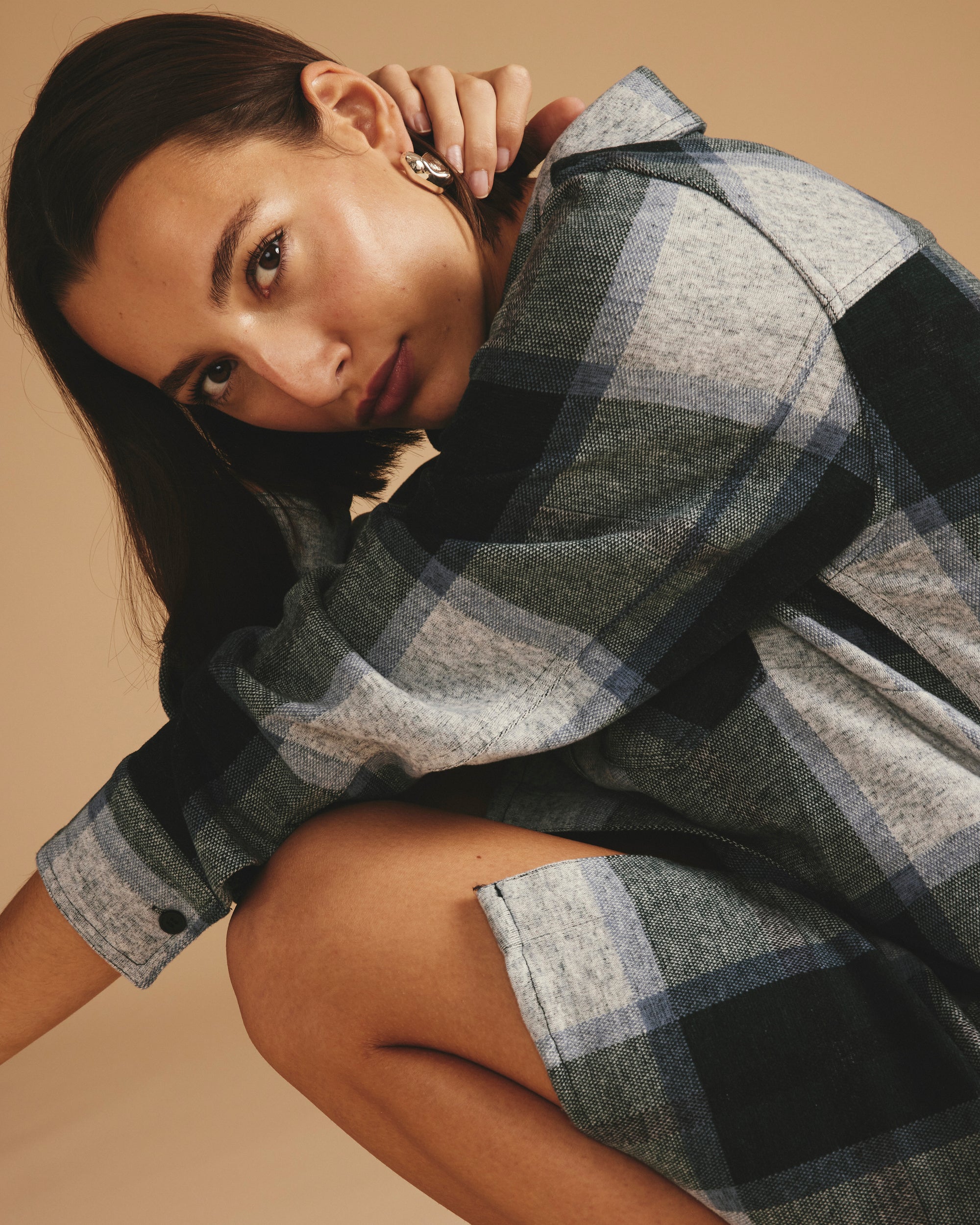 green flannel shirt dress Green Plaid Dress - Mini Dress With Pockets - Flannel Dress