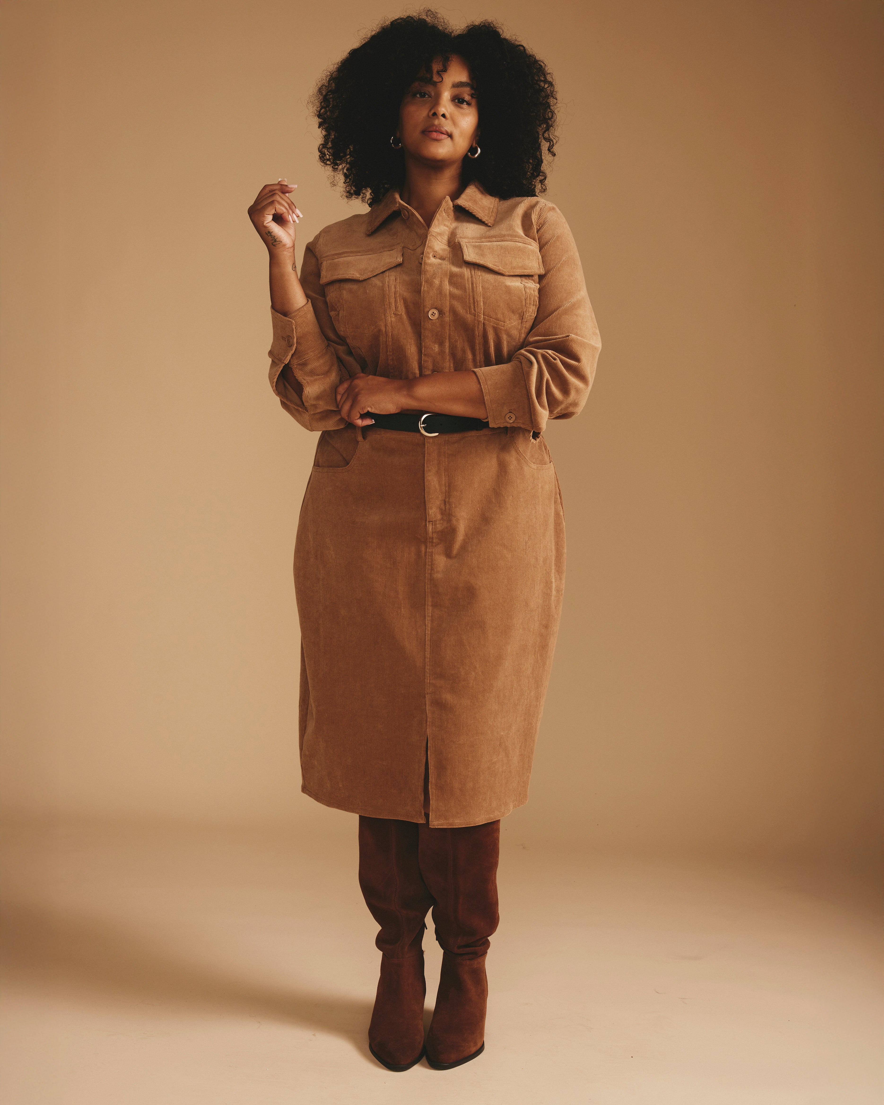 Dakota Corduroy Dress - Classic Camel – Universal Standard