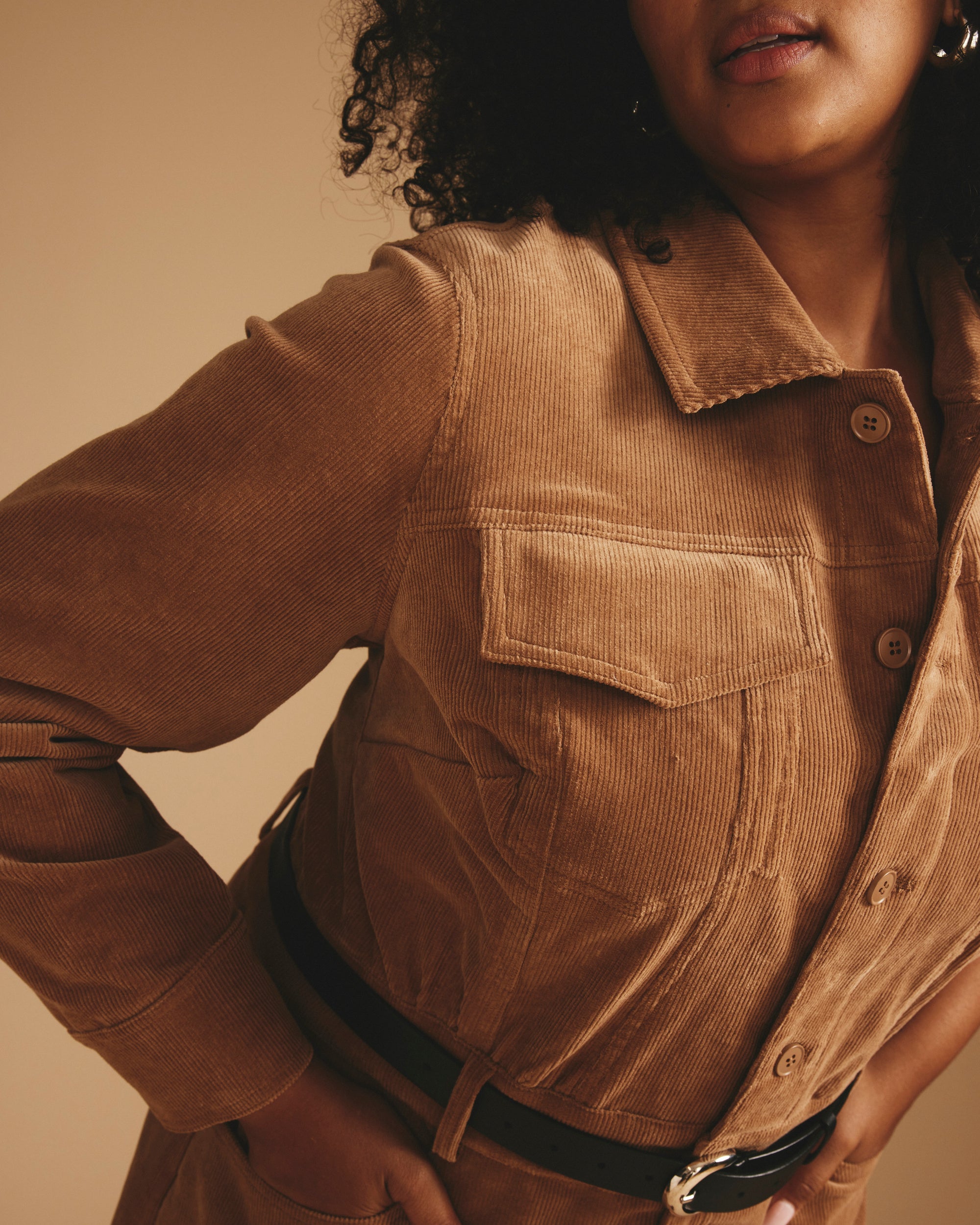 Dakota Corduroy Dress - Classic Camel