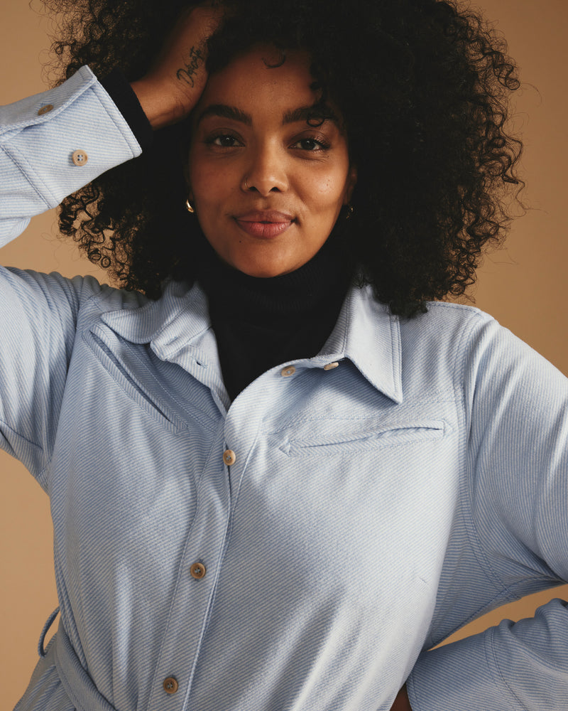 Morgan Stretch Flannel Shirtdress - Battenberg Twill