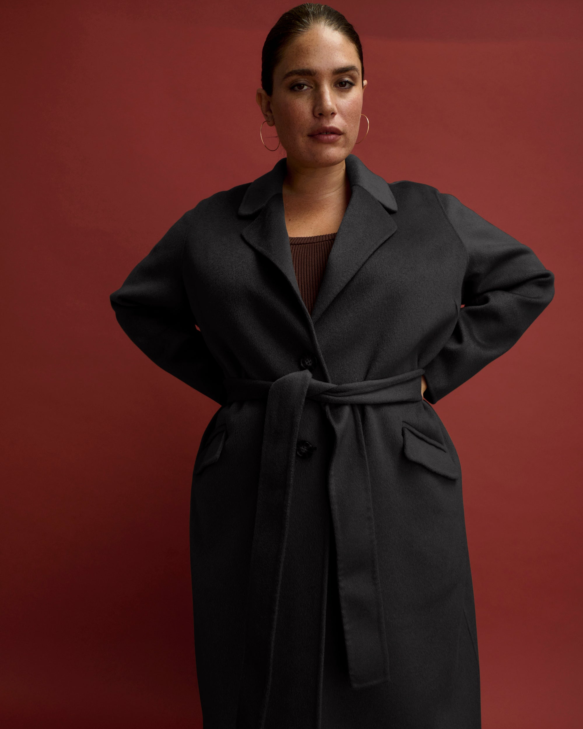 Double Face Luxe Coat - Black