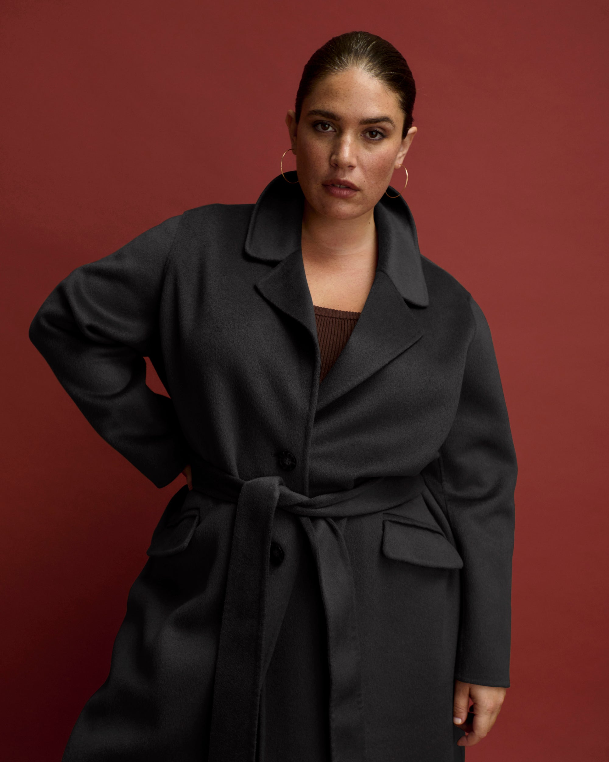 Double Face Luxe Coat - Black