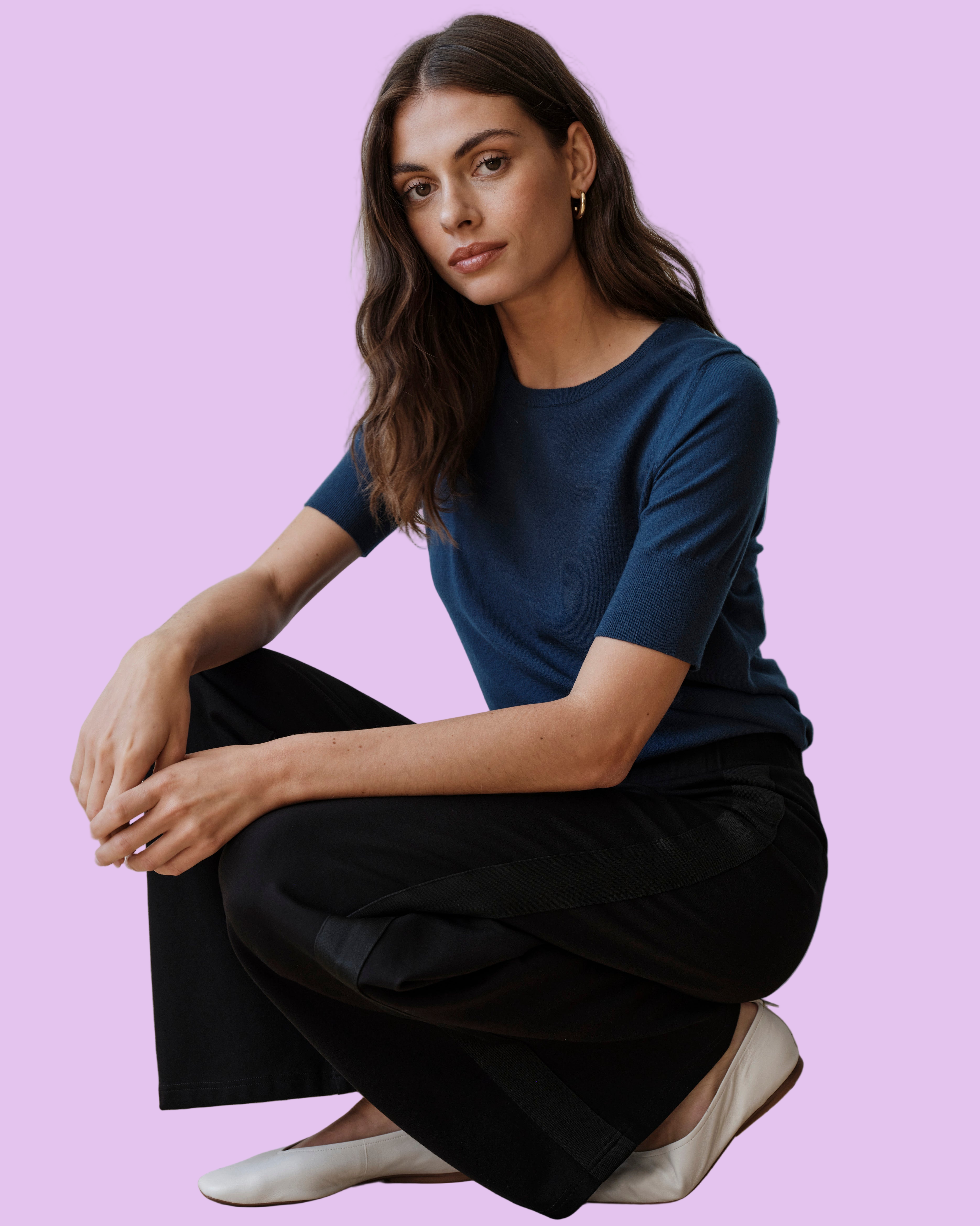 Savvy Fine Knit Sweater Top - Deep Teal