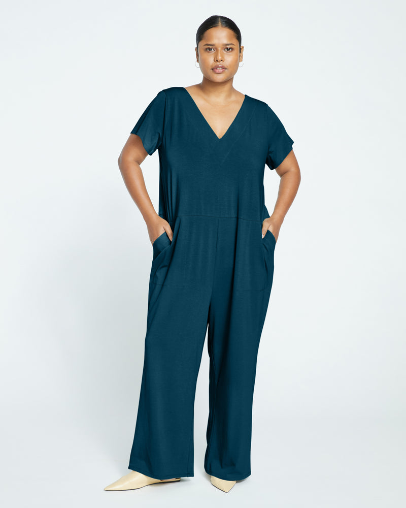 UltimateS Jemma V Neck Jumpsuit - Deep Sea