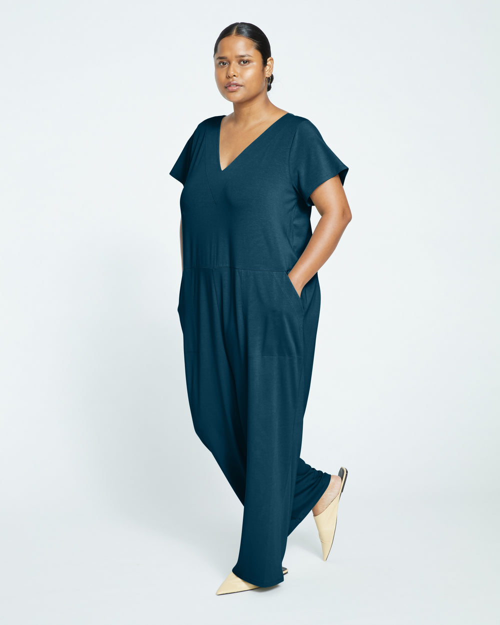 UltimateS Jemma V Neck Jumpsuit - Deep Sea