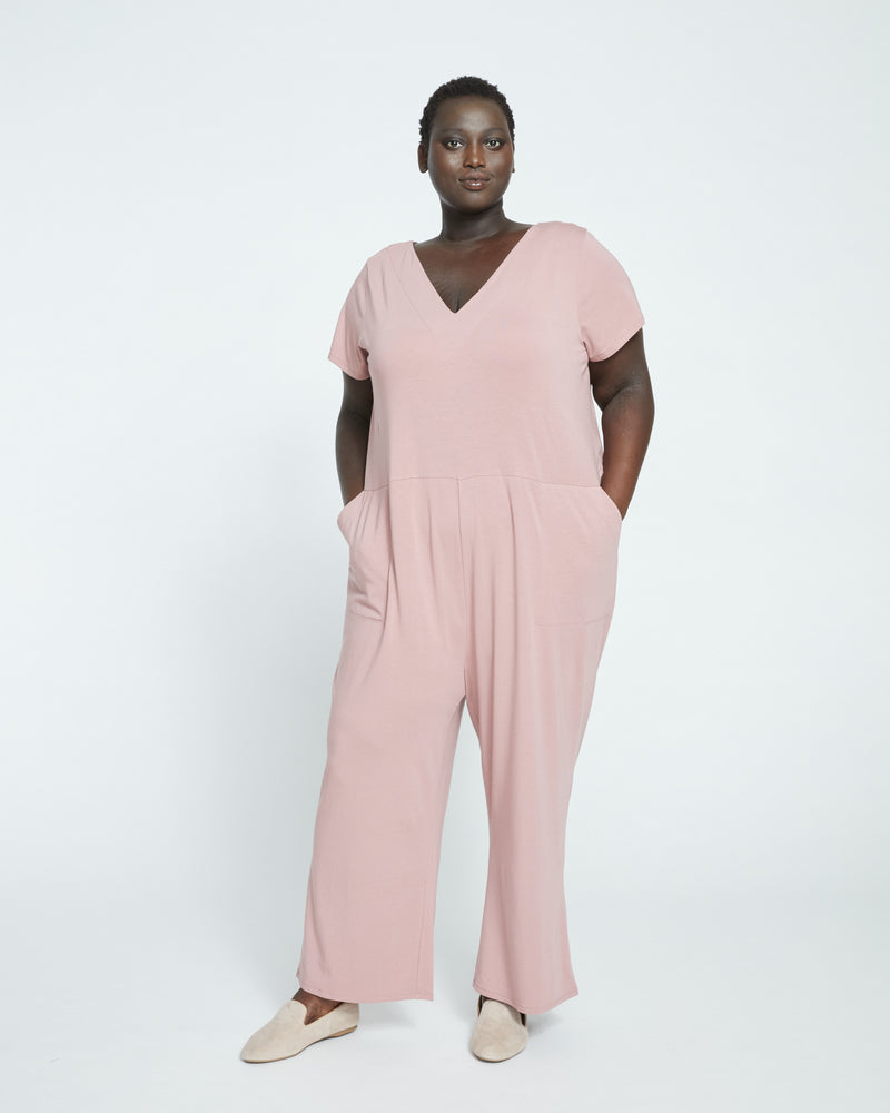 UltimateS Jemma V Neck Jumpsuit - Petal Purple