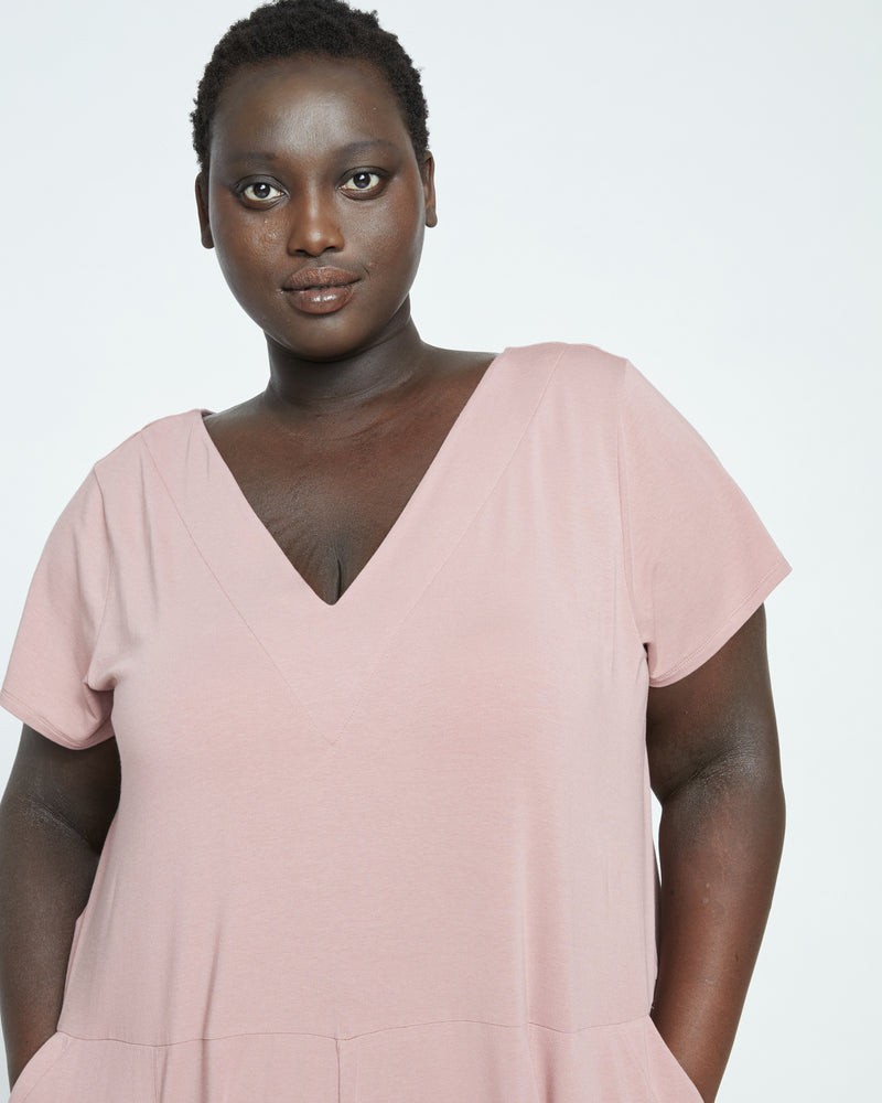 UltimateS Jemma V Neck Jumpsuit - Petal Purple