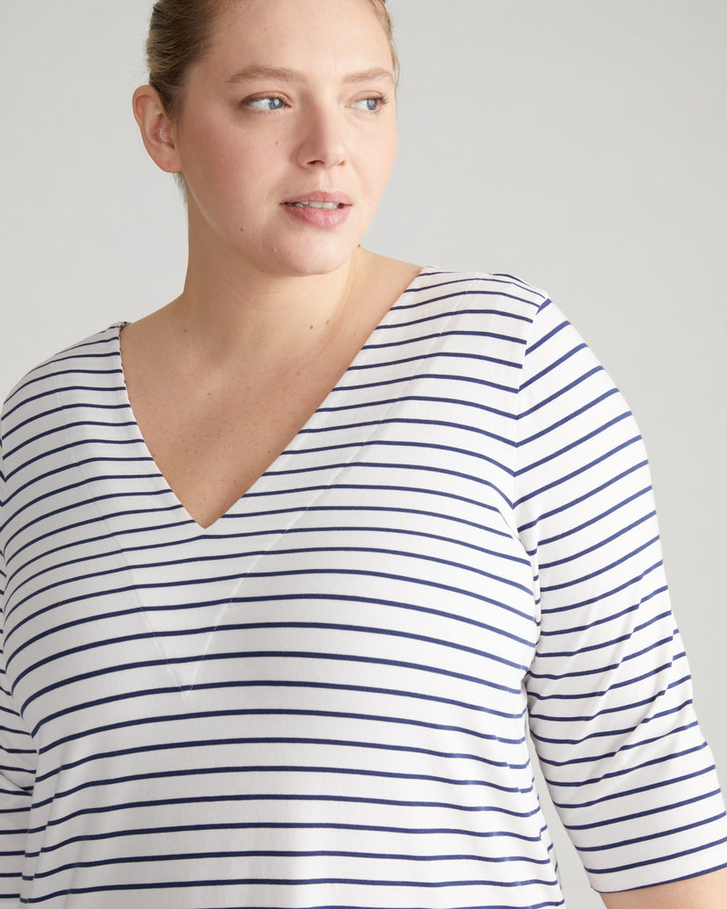 UltimateS Aubrey Sleep Dress - White/Cenote Stripe