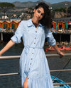 Alix Embroidered Linen Shirtdress - Cielo Blue | Plus Size & Straight Size Women's Fashion | Universal Standard