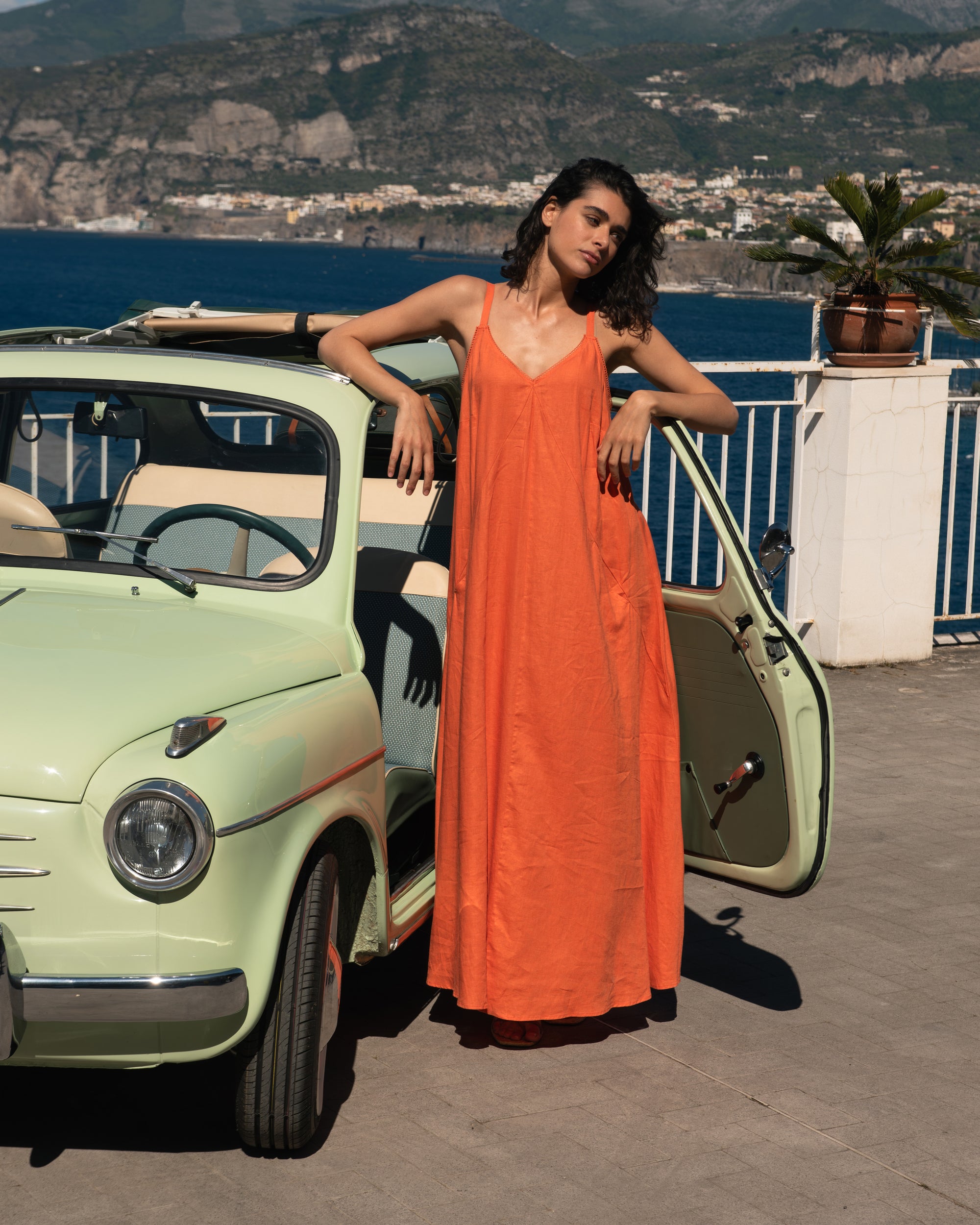 Kite Linen Dress - Italian Orange | Plus Size & Straight Size Women's Fashion | Universal Standard