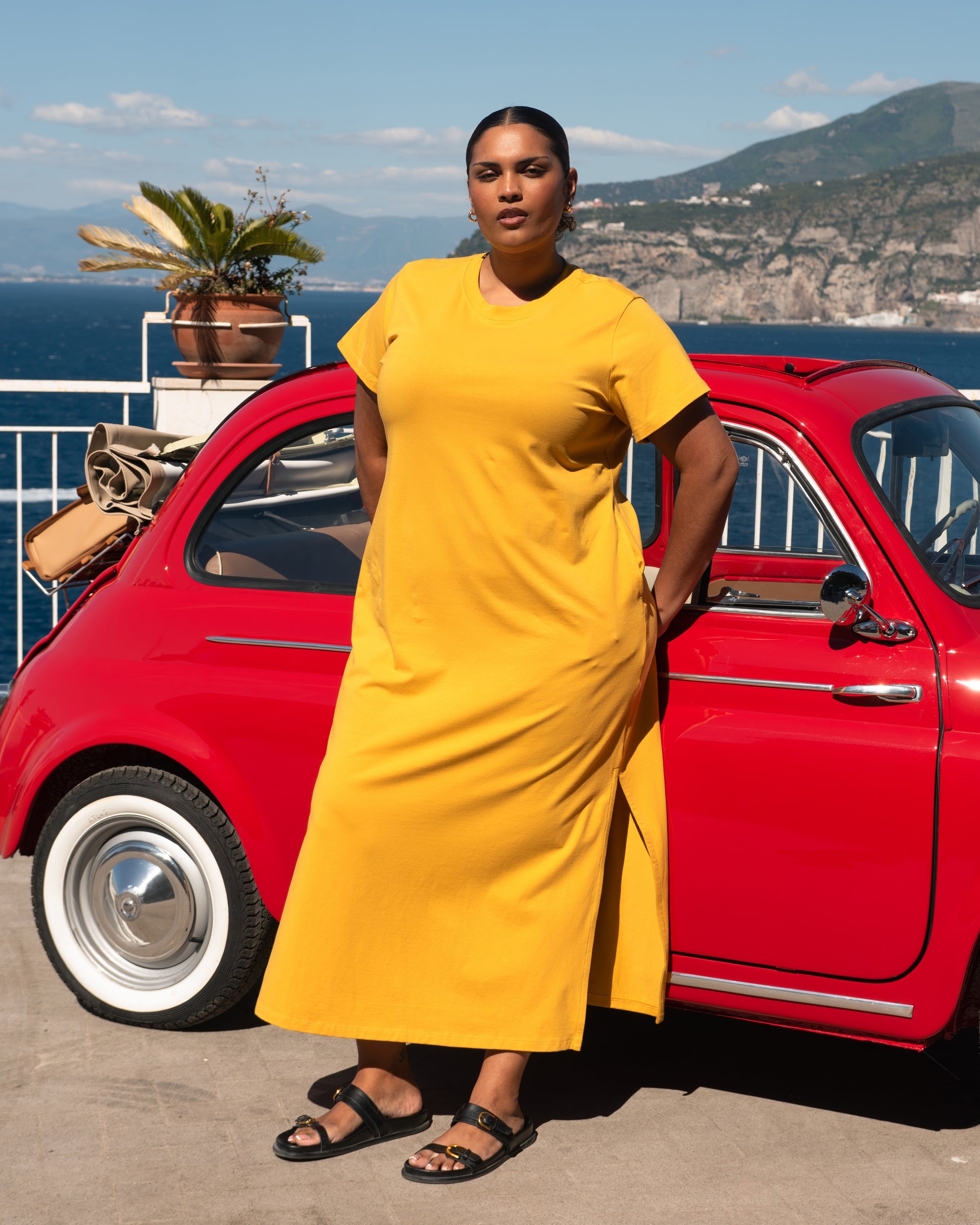 Halie Maxi T-Shirt Dress - Goldenrod | Plus Size & Straight Size Women's Fashion | Universal Standard