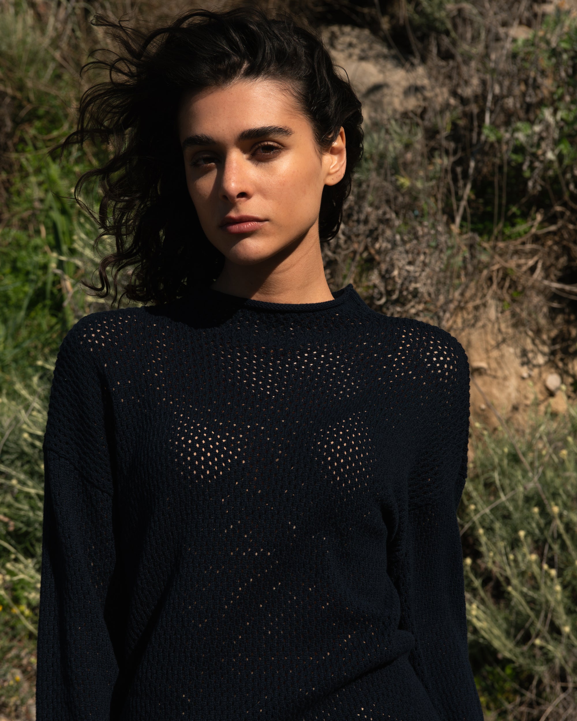 Positano Pointelle Mock Neck Sweater - Black | Plus Size & Straight Size Women's Fashion | Universal Standard