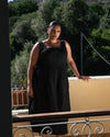 Saulay Square Neck Linen Blend Midi Dress - Black | Plus Size & Straight Size Women's Fashion | Universal Standard