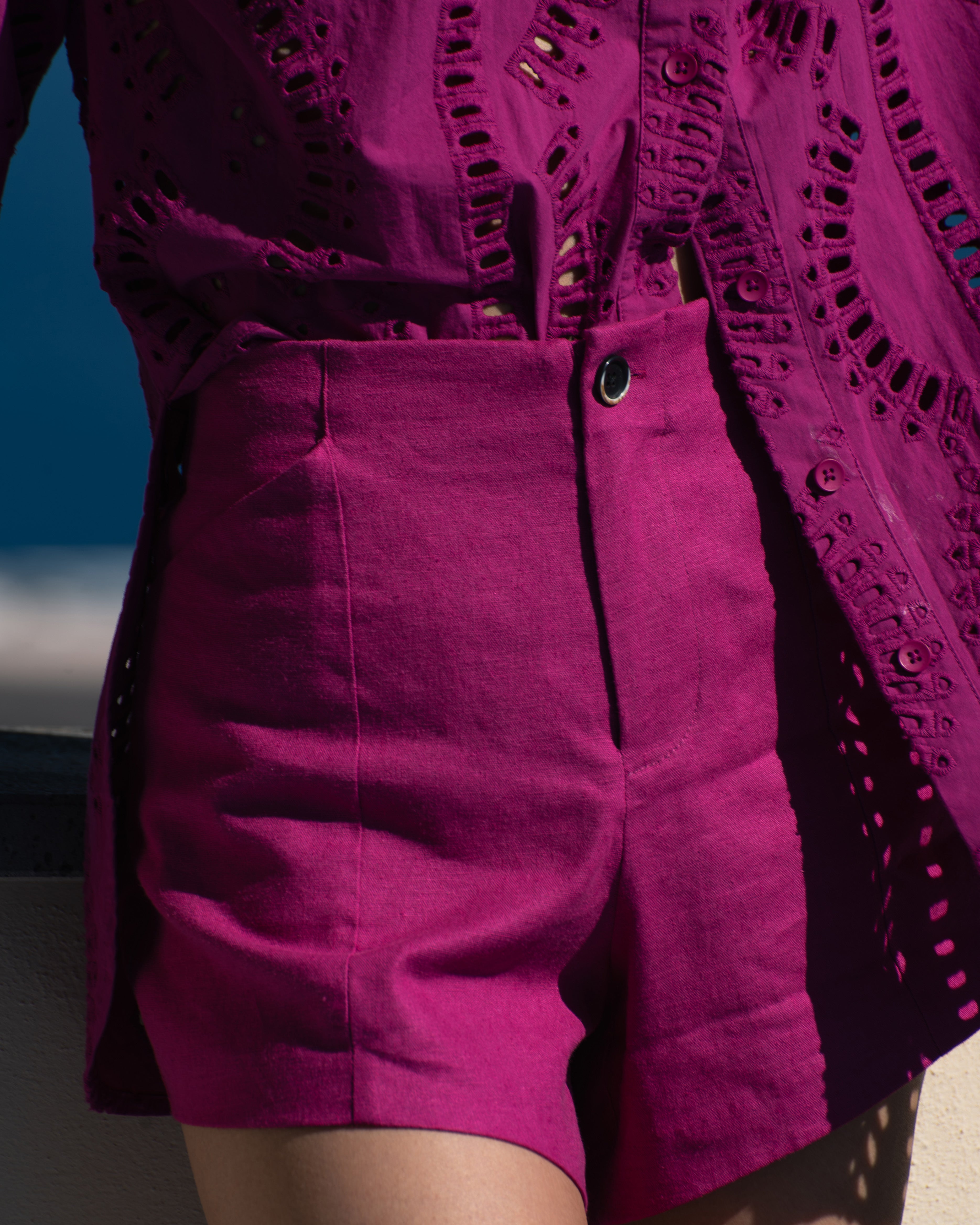 Coastal Linen Blend Shorts - Hyper Pink | Plus Size & Straight Size Women's Fashion | Universal Standard