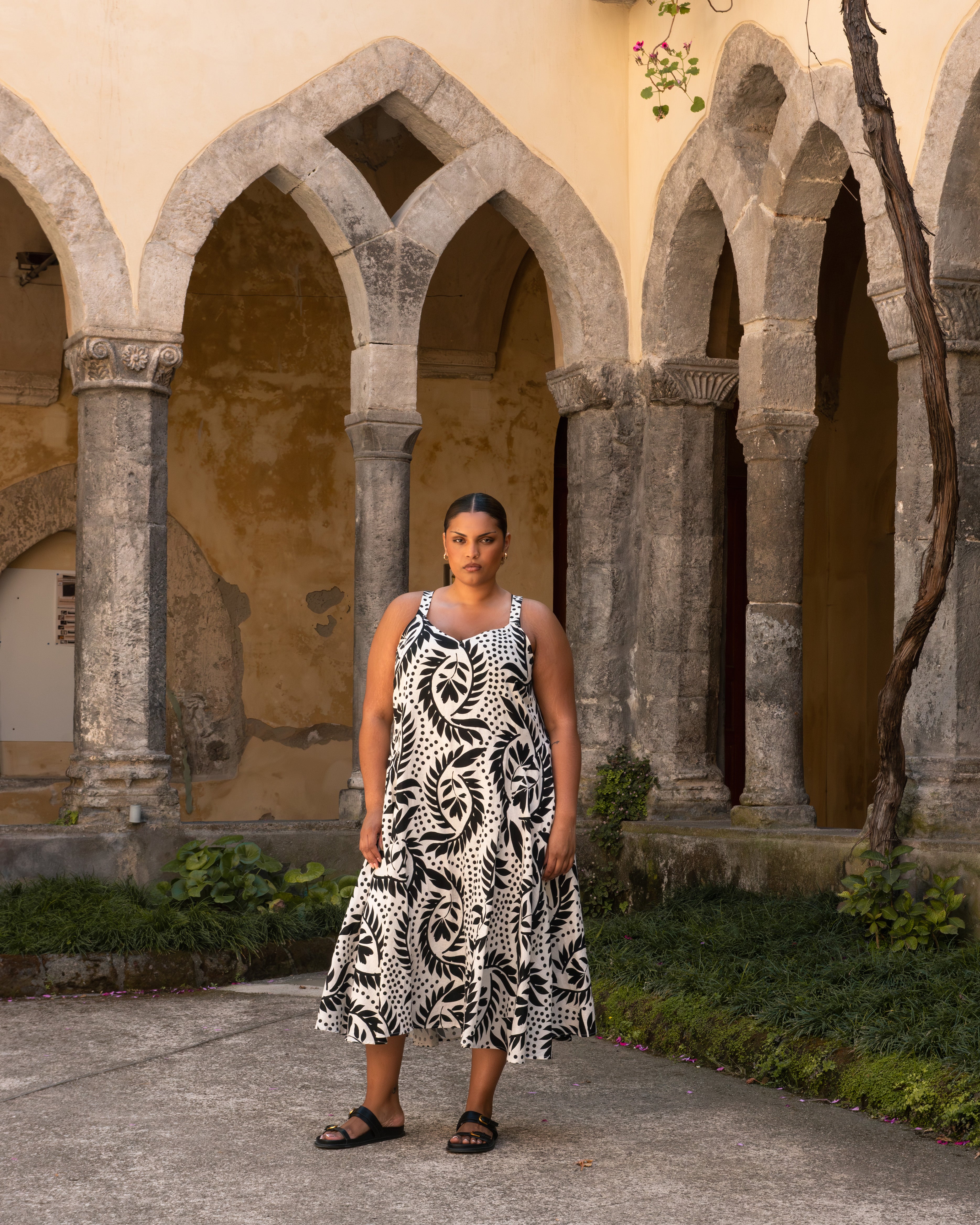 Sunshower Flowy Linen Blend Dress - Vine Print – Universal Standard